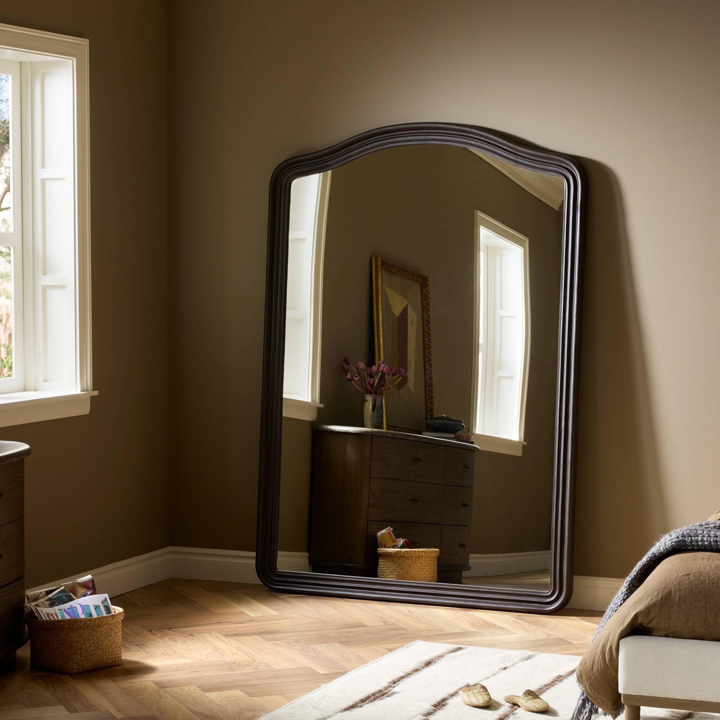 Maslin Floor Mirror, Rustic Aluminum