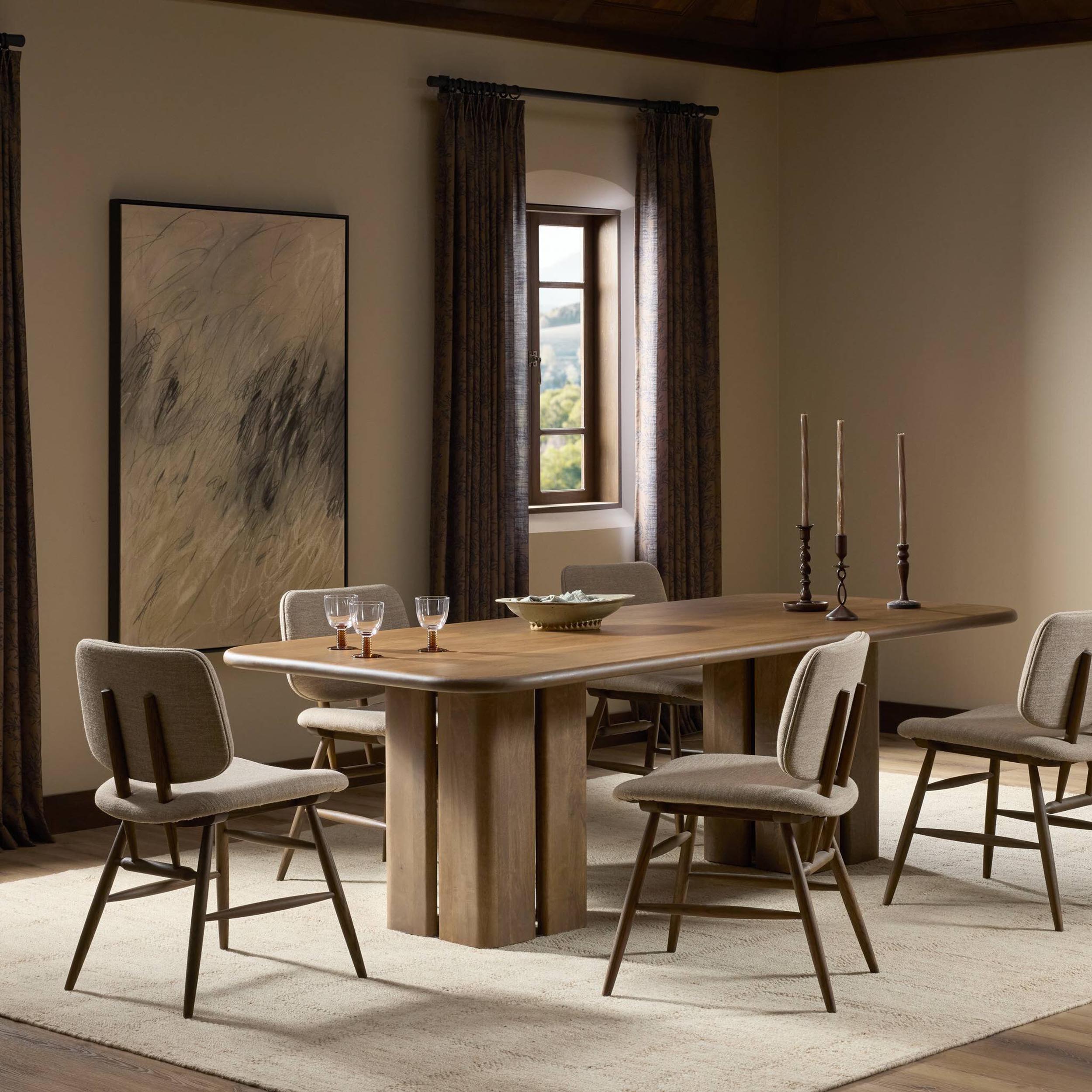 Rishi Dining Table, Washed Taupe Mango