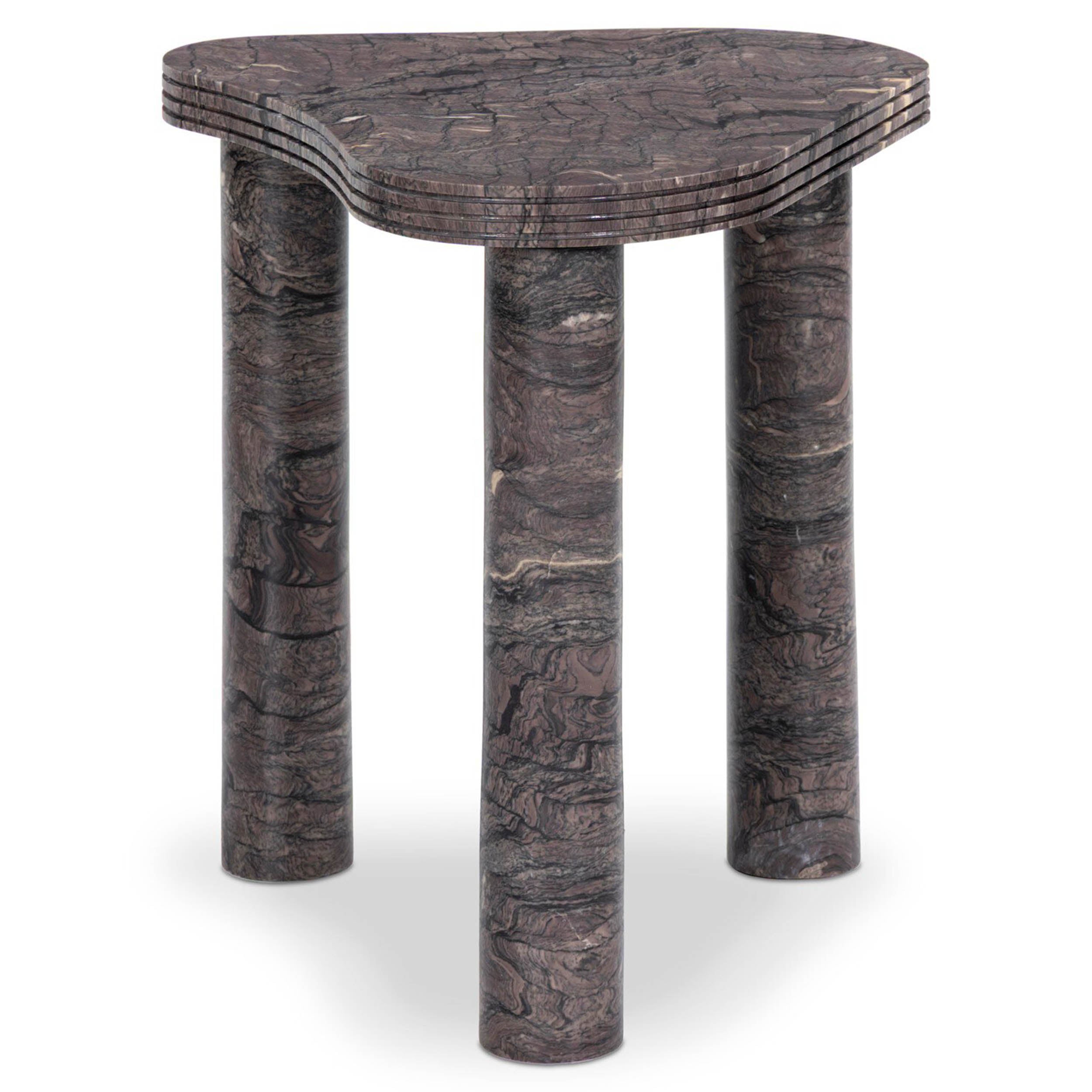 Manoli End Table, Smoke Plum Marble