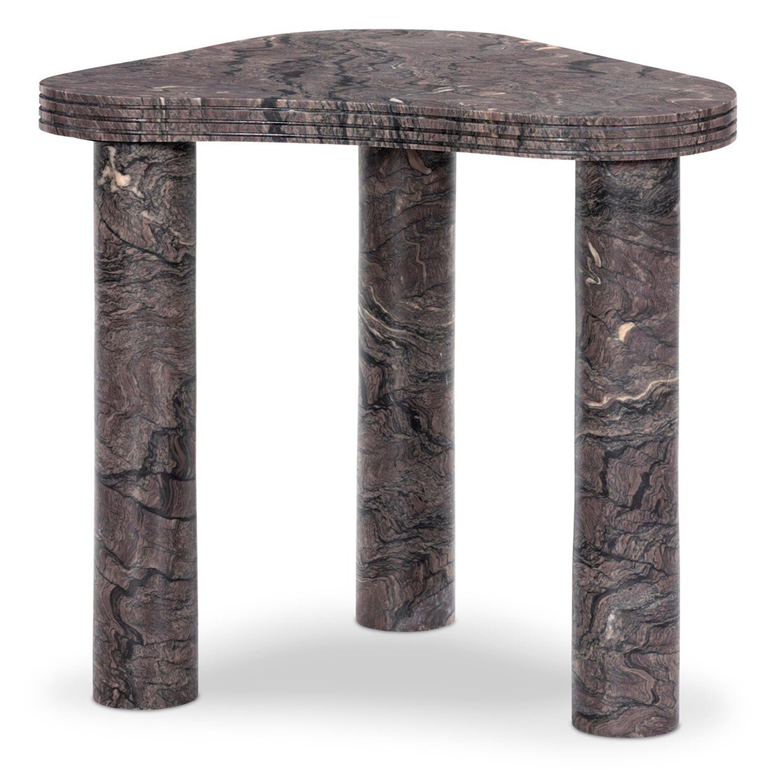 Manoli End Table, Smoke Plum Marble