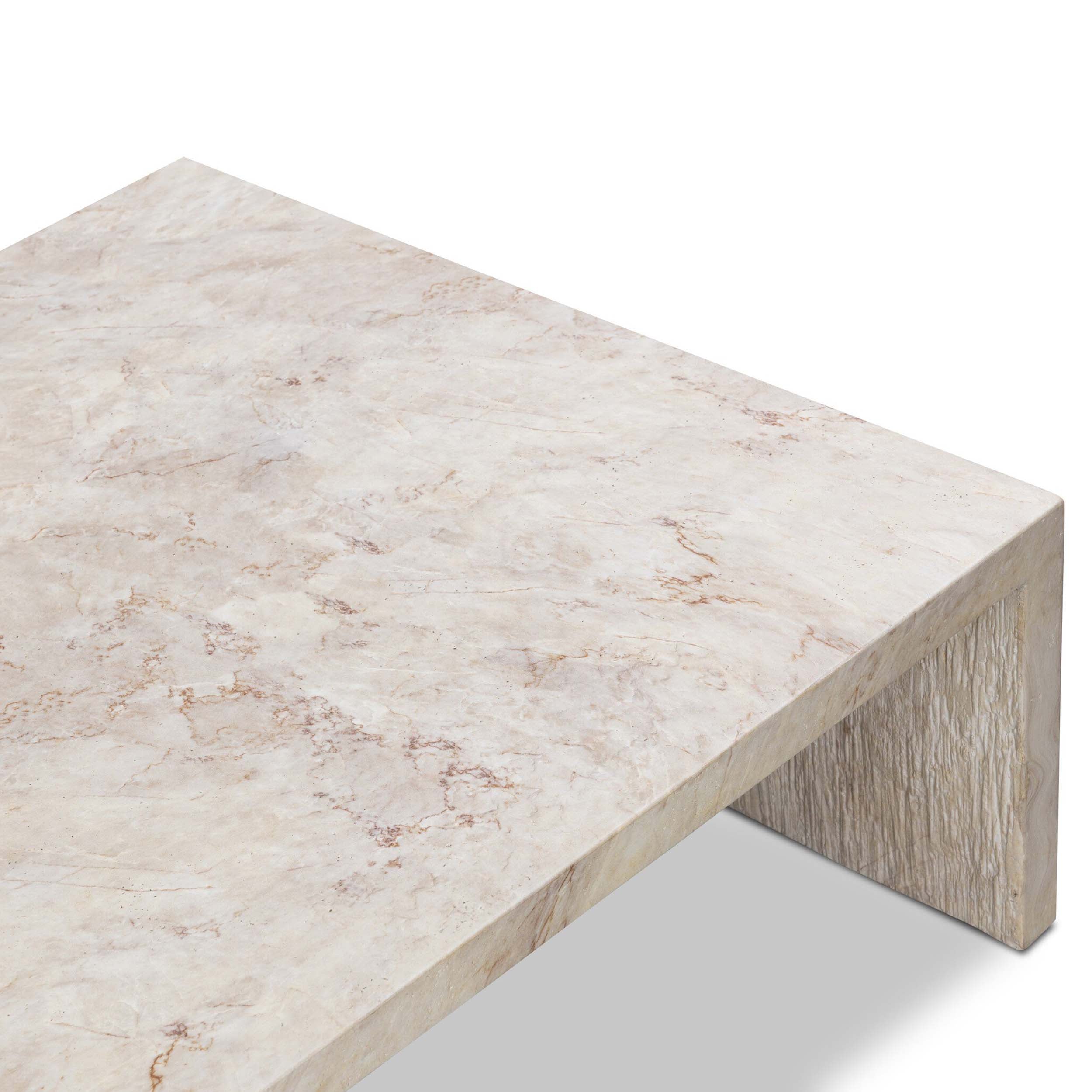 Ludlow Outdoor Coffee Table, Natural Veined Concrete