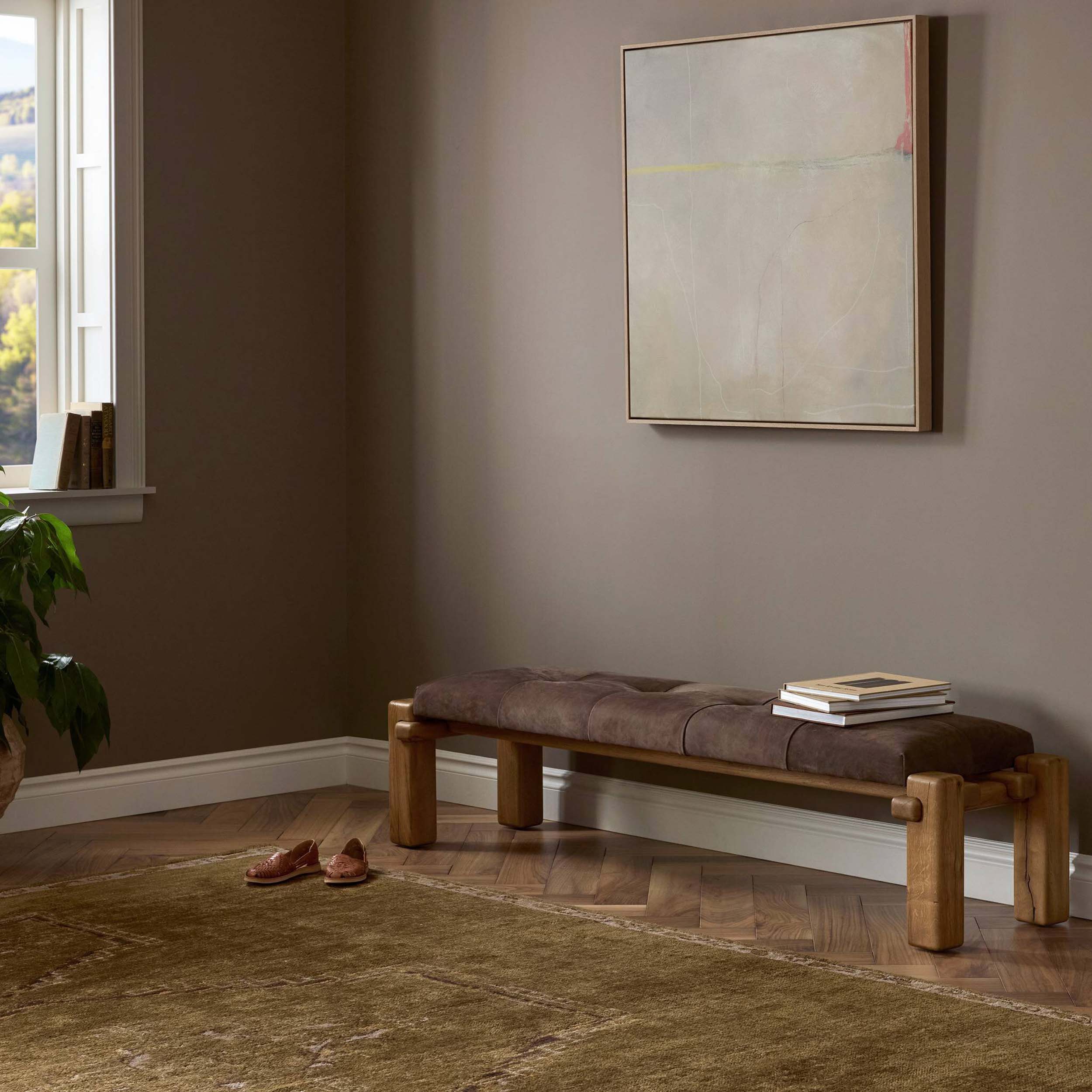 Marcia Accent Bench, Nubuck Cigar