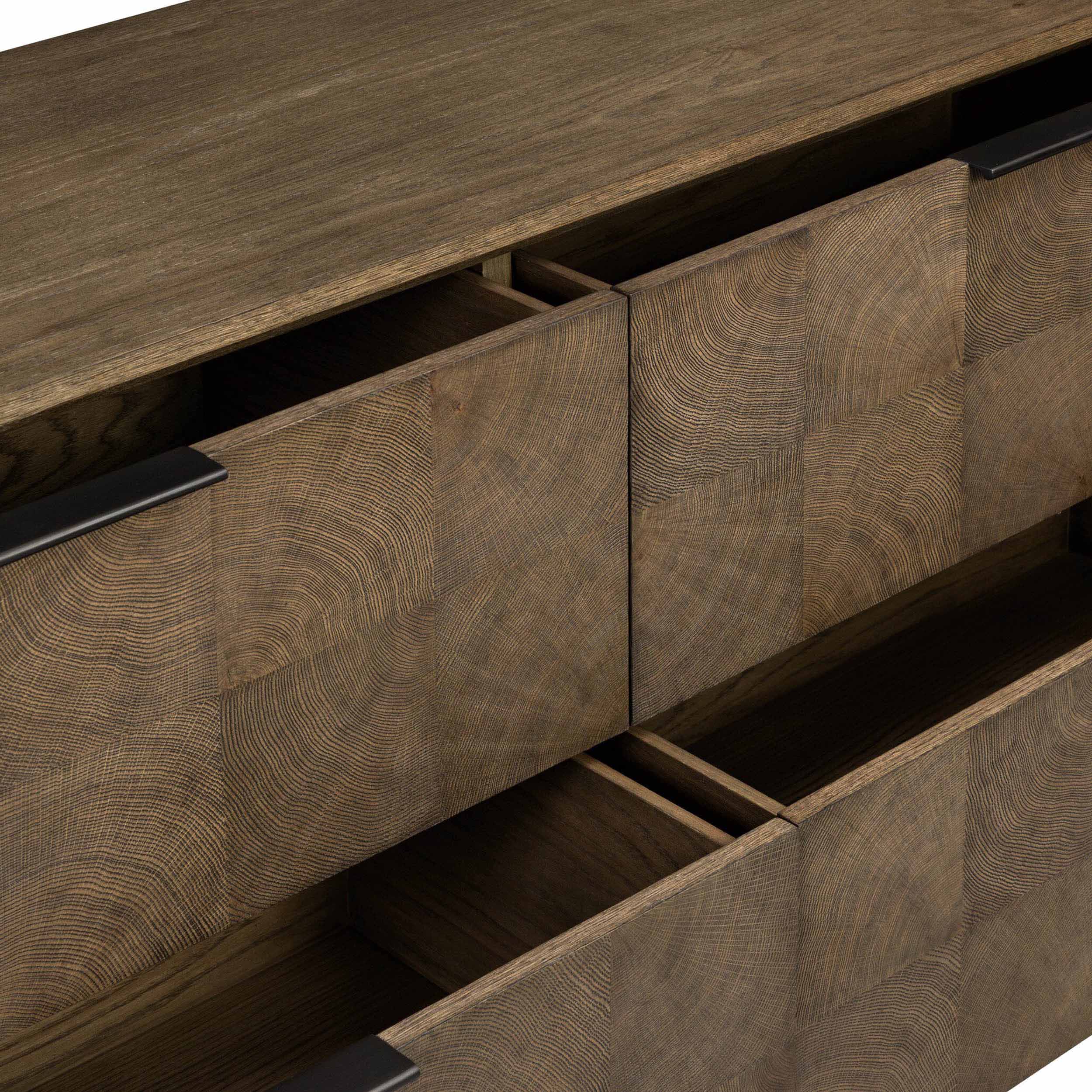 Salta 4 Drawer Dresser, Brown Oak Thin Oyster