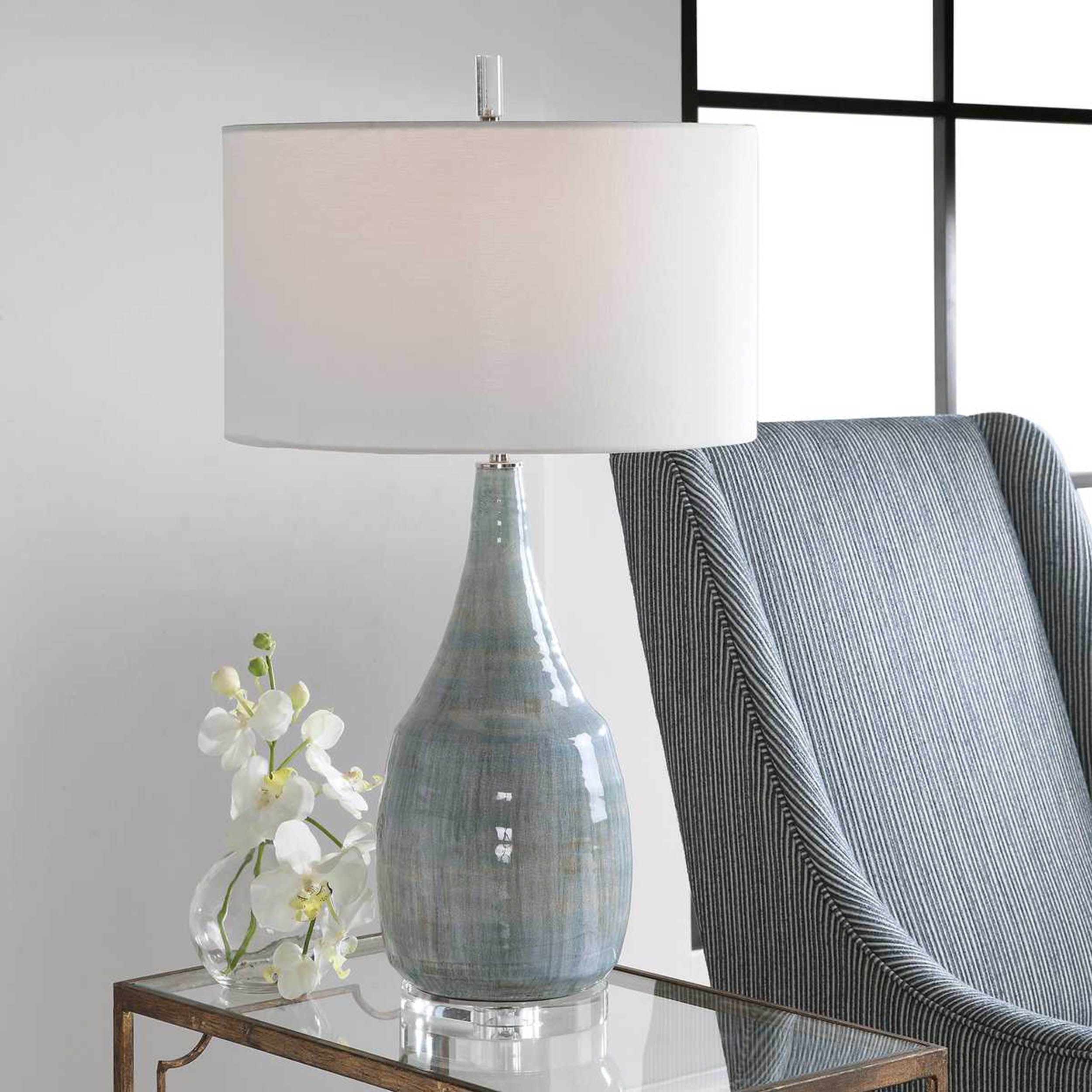 Rialta Table Lamp, Aqua