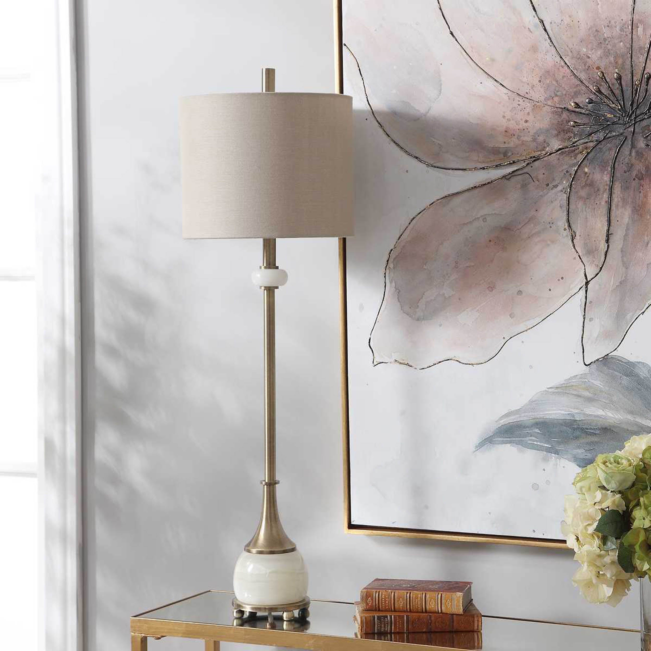 Natania Buffet Lamp, White