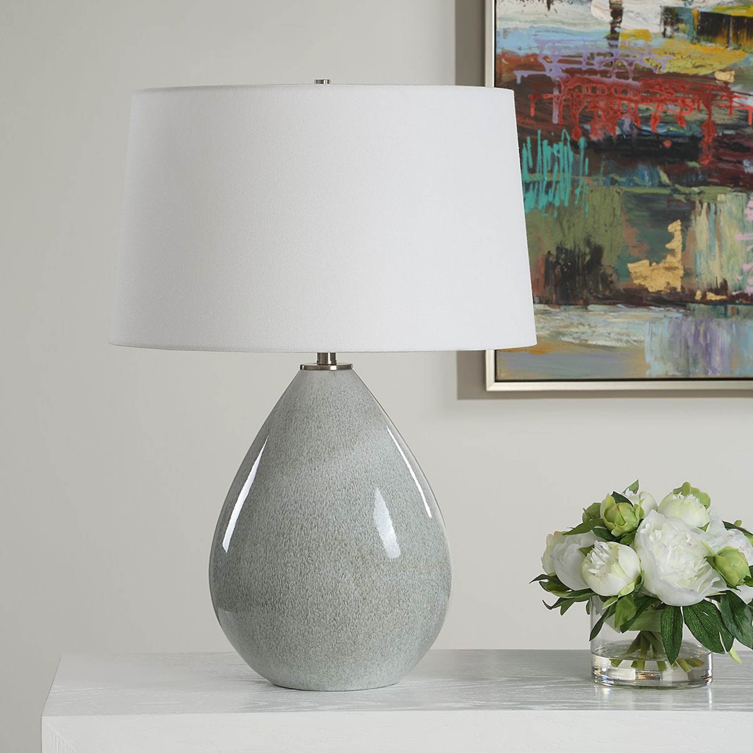 Moray Table Lamp, Grey