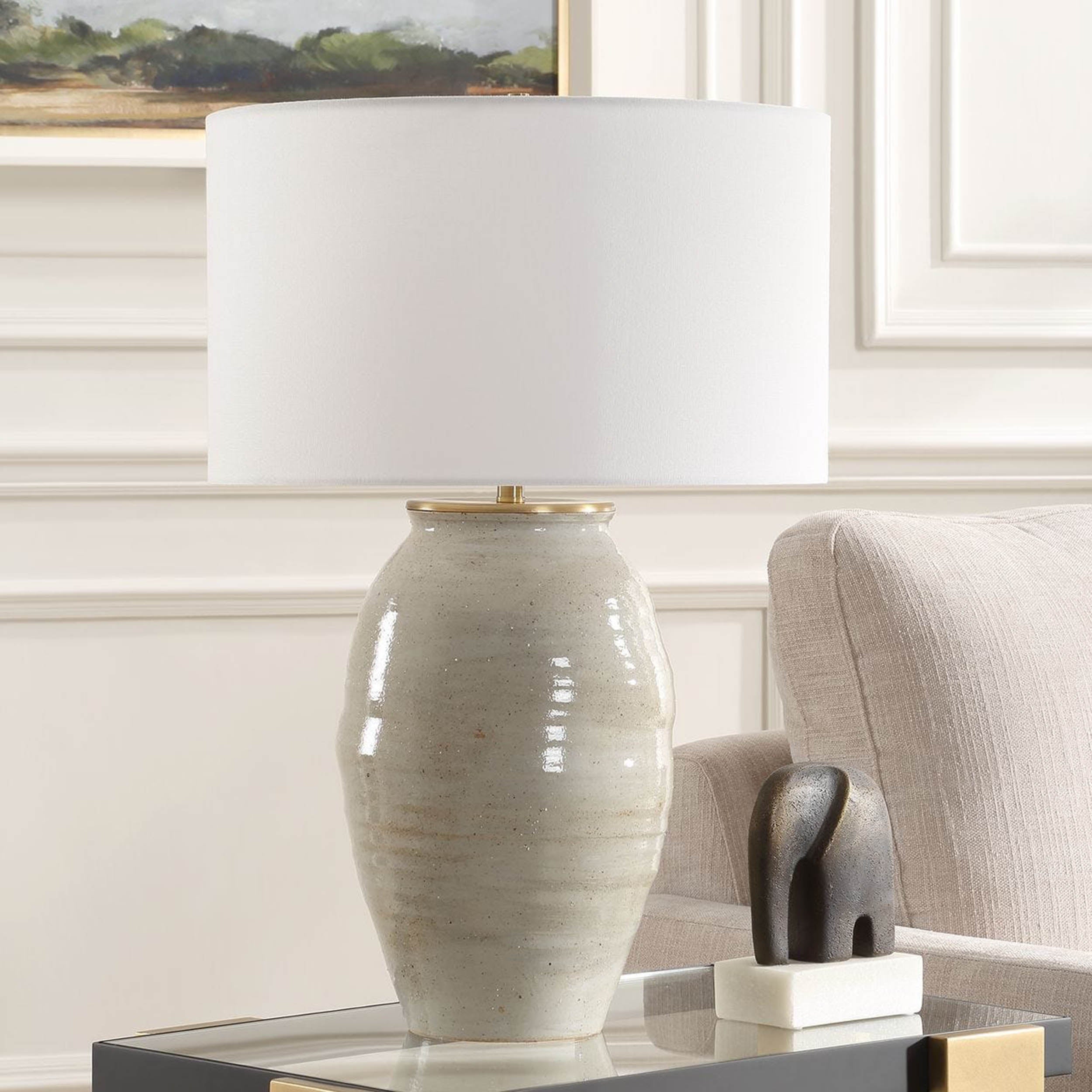 Amos Table Lamp, Light Grey