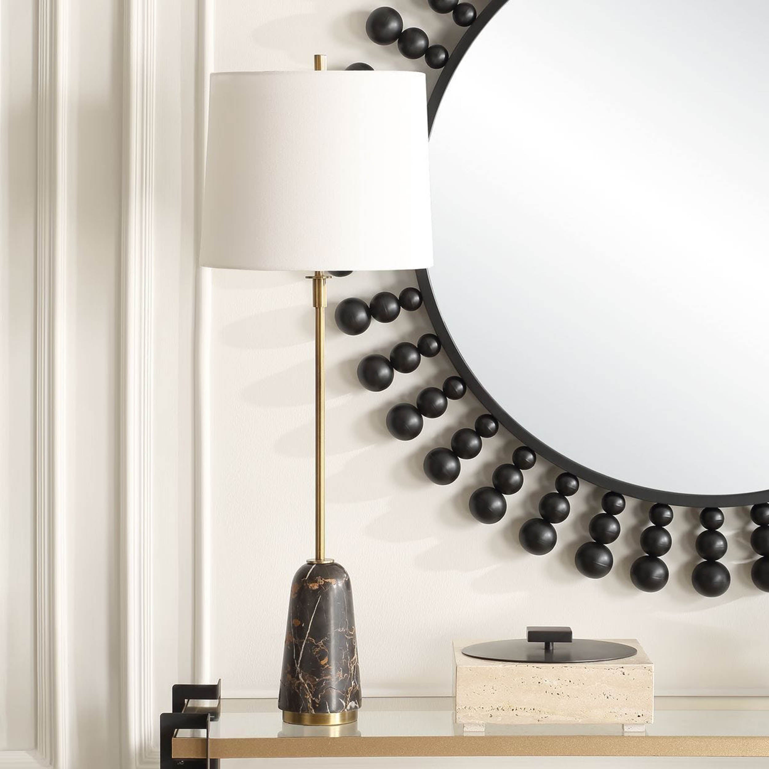 Jenson Buffet Lamp, Black Marble
