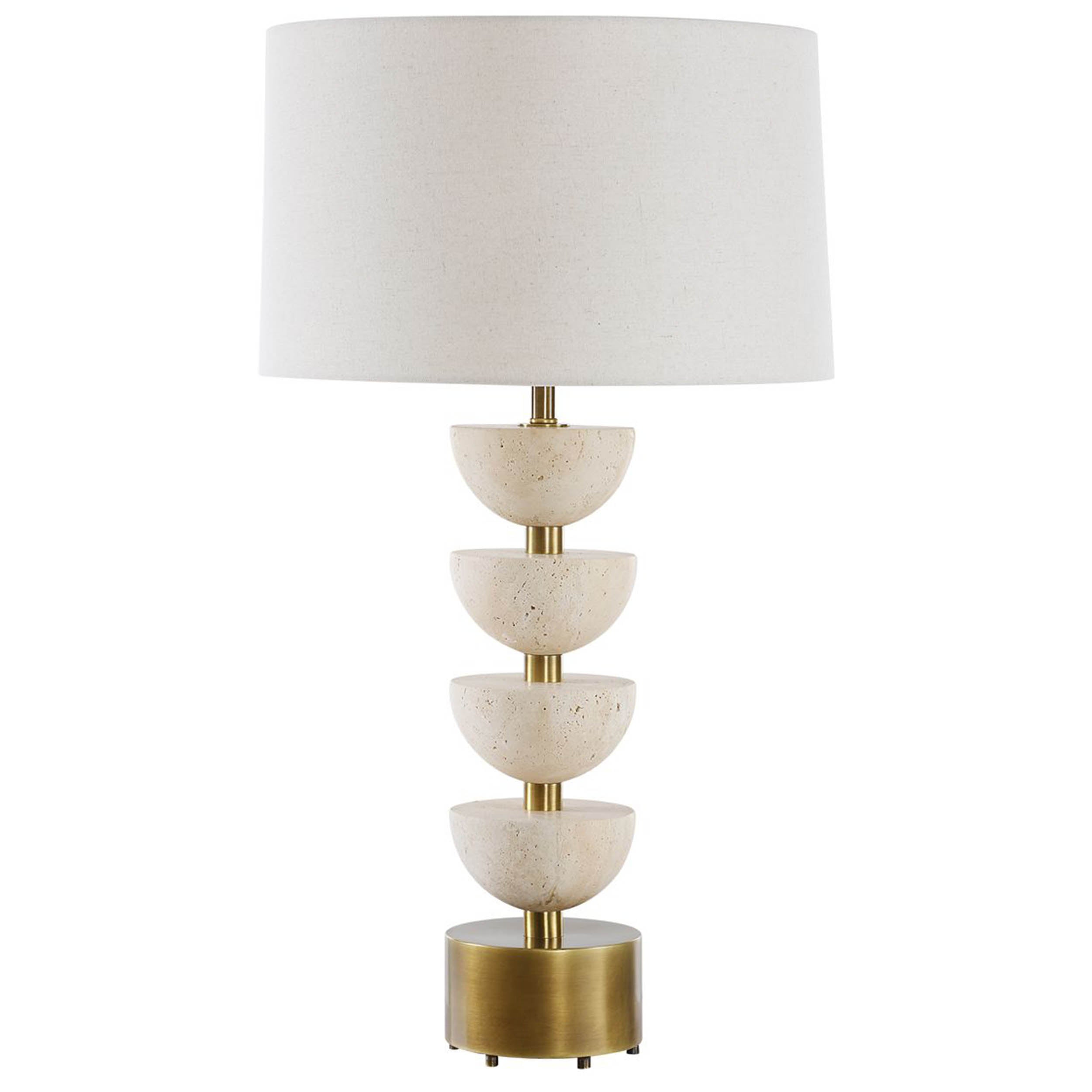 Hemisphere Table Lamp, Travertine