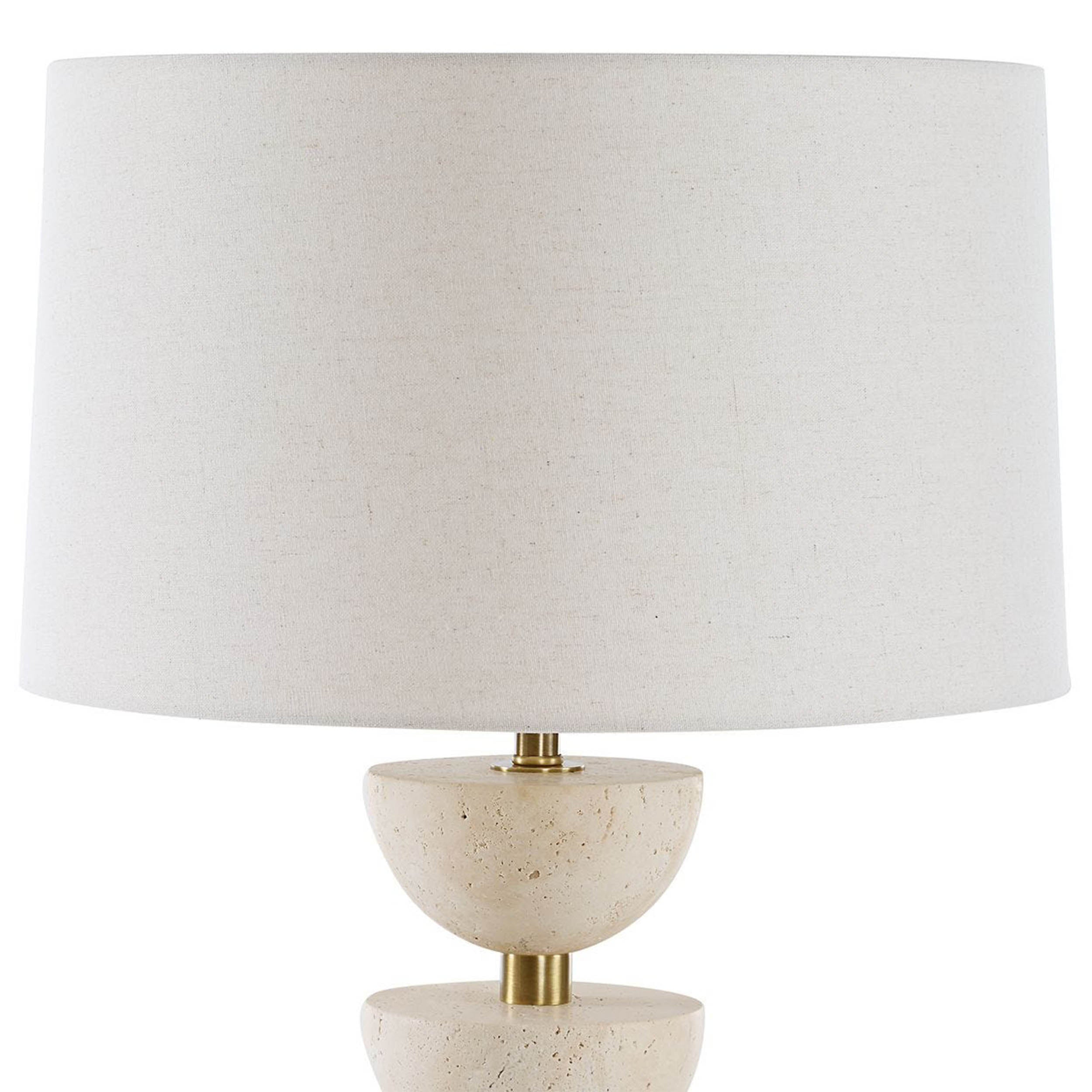 Hemisphere Table Lamp, Travertine