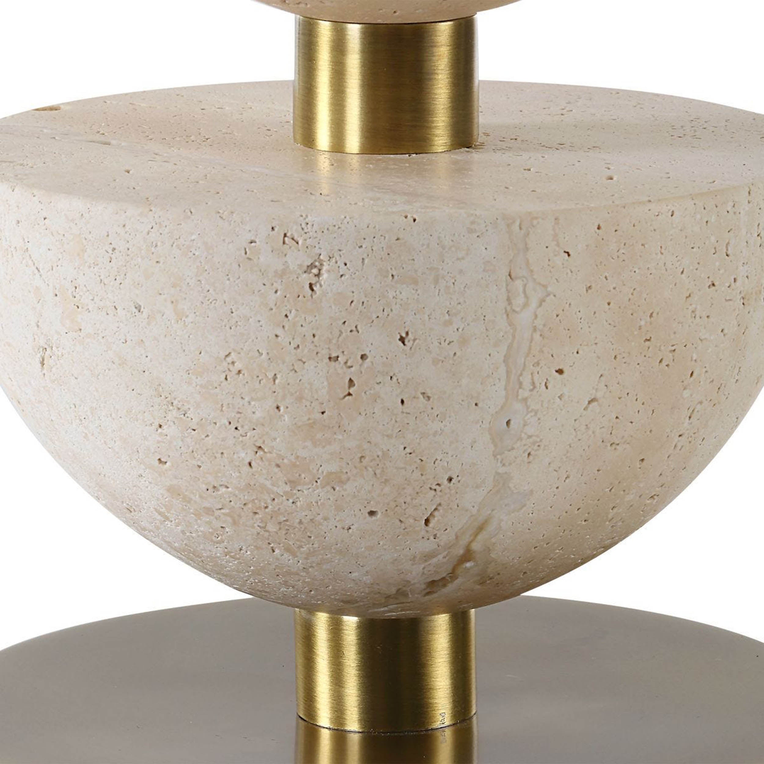 Hemisphere Table Lamp, Travertine