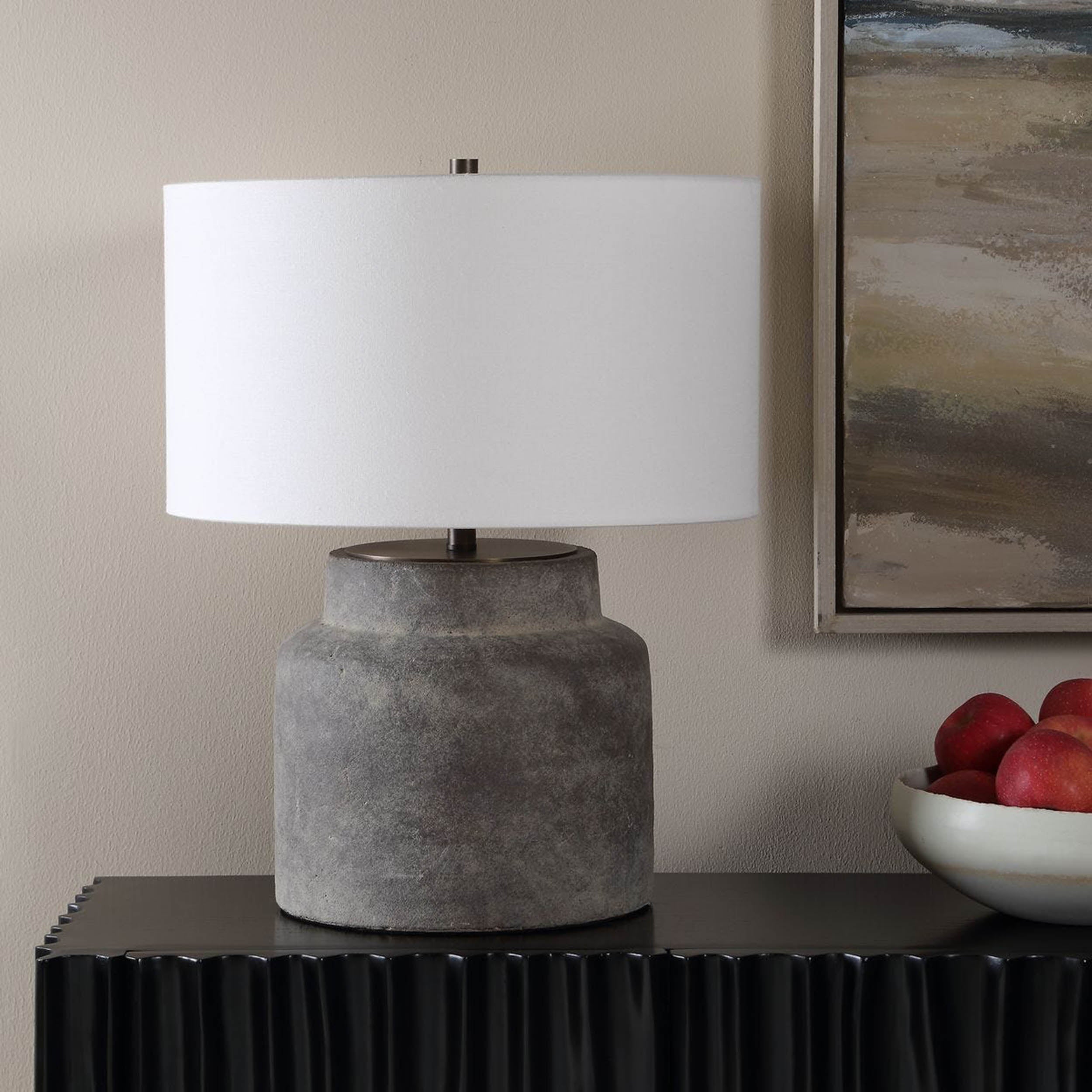 Benedet Table Lamp, Aged Dark Grey