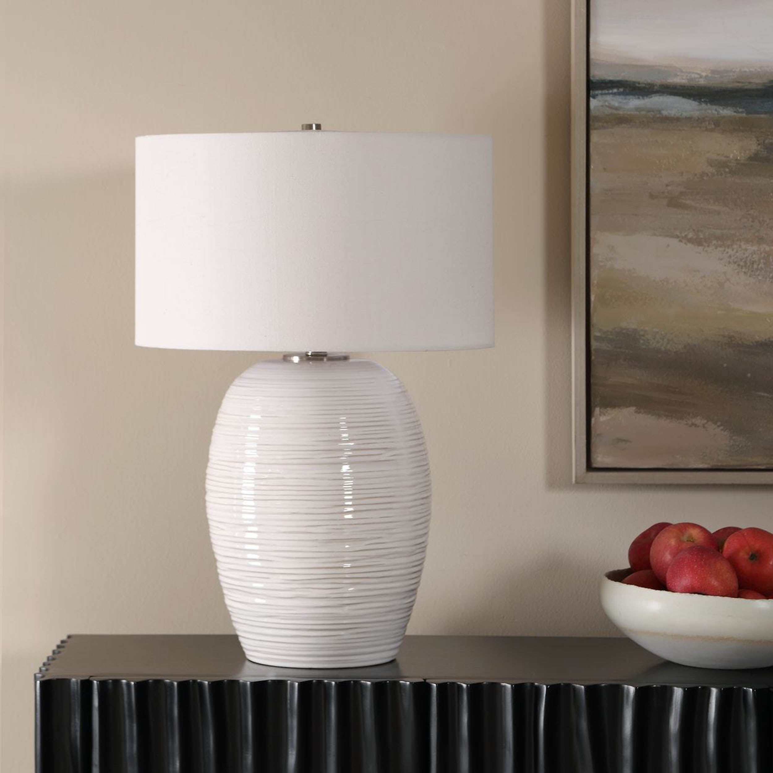 Alkman Table Lamp, White