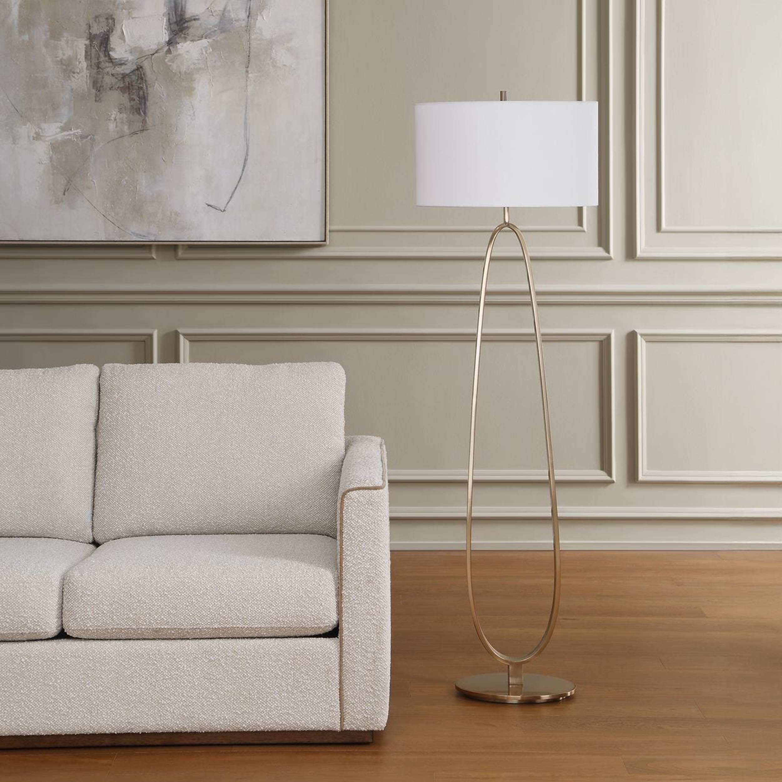 Tordin Floor Lamp, Antique Brass