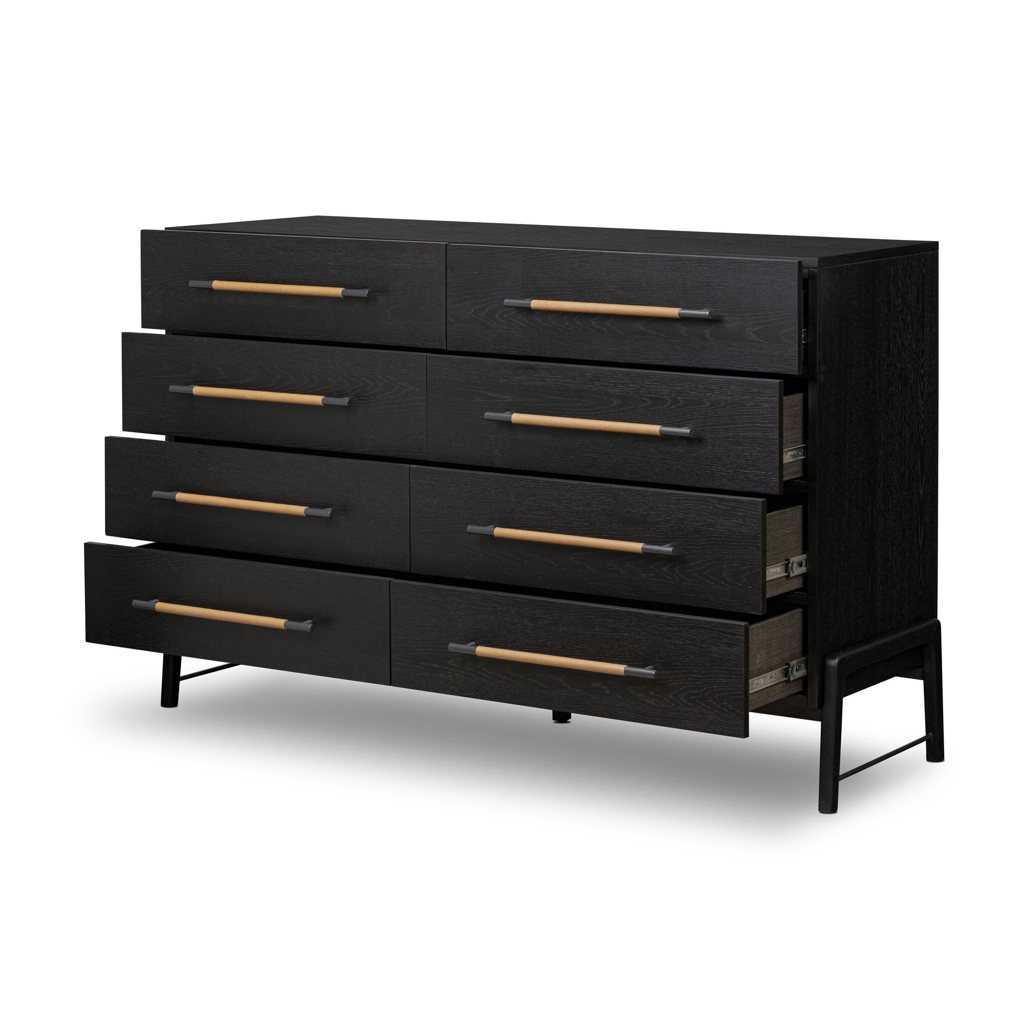 Rosedale 8 Drawer Dresser, Ebony Oak Veneer