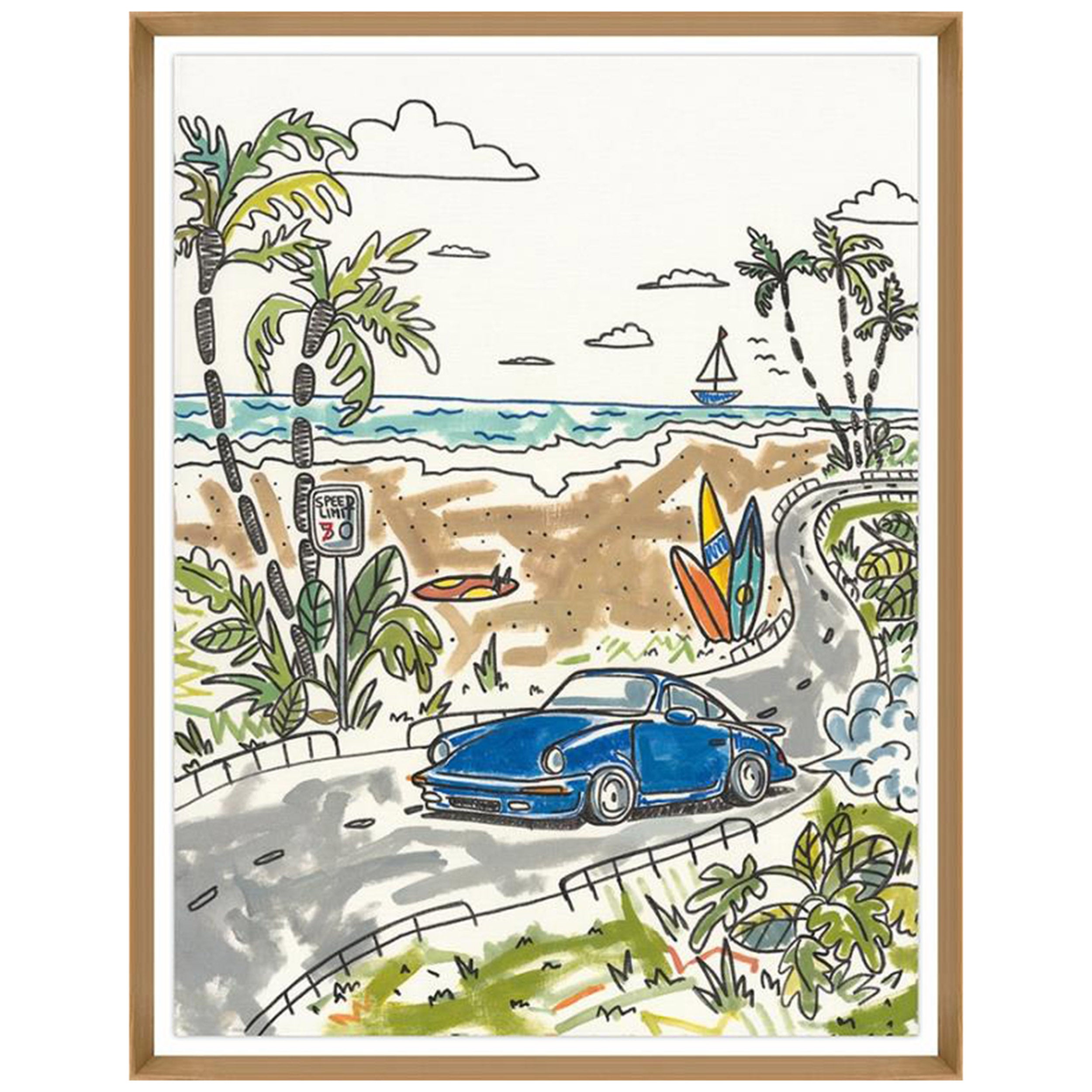 Blue Sports Car