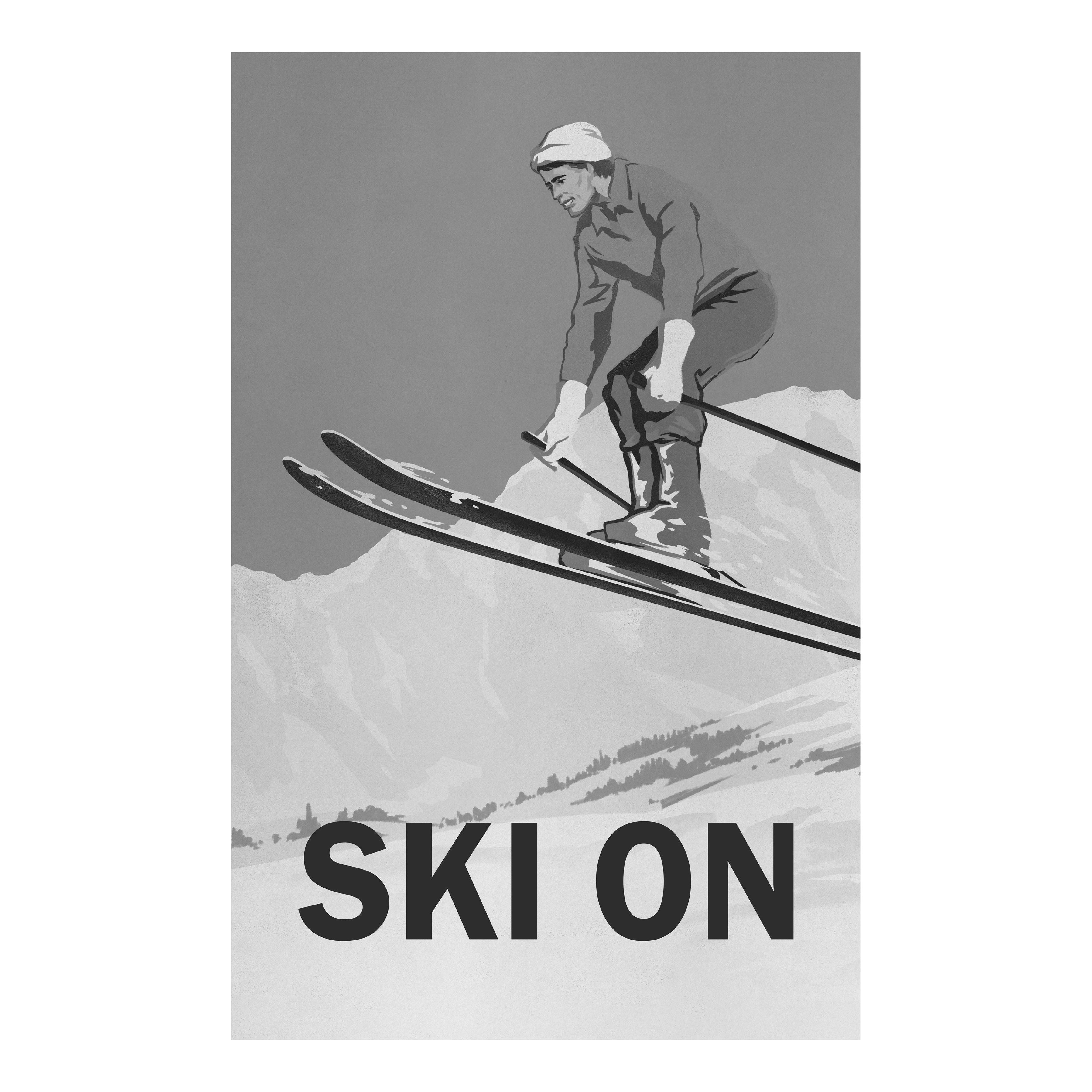 Ski On Monochrome