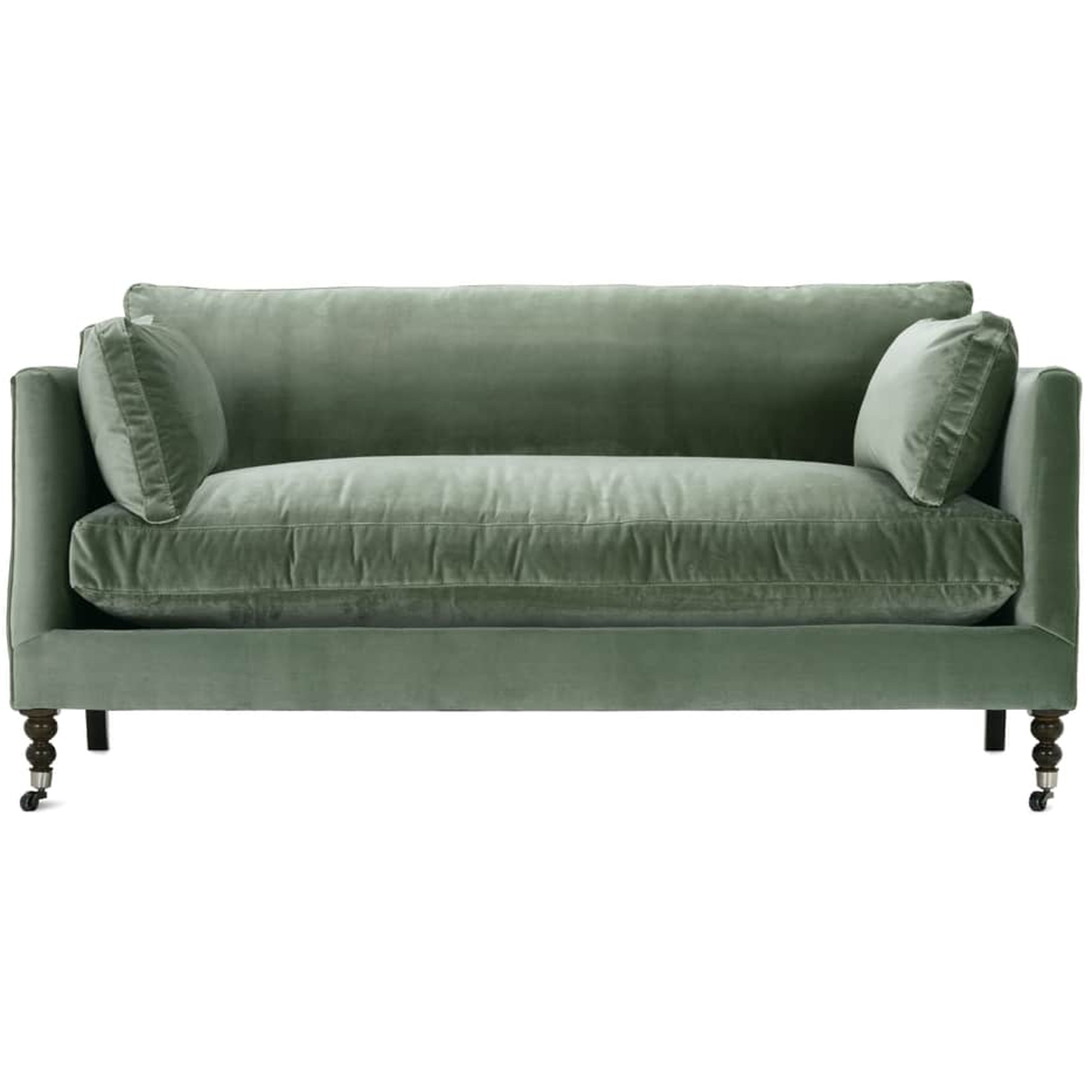 71" Quick Ship Madeline Sofa, Antiqued Moss Velvet