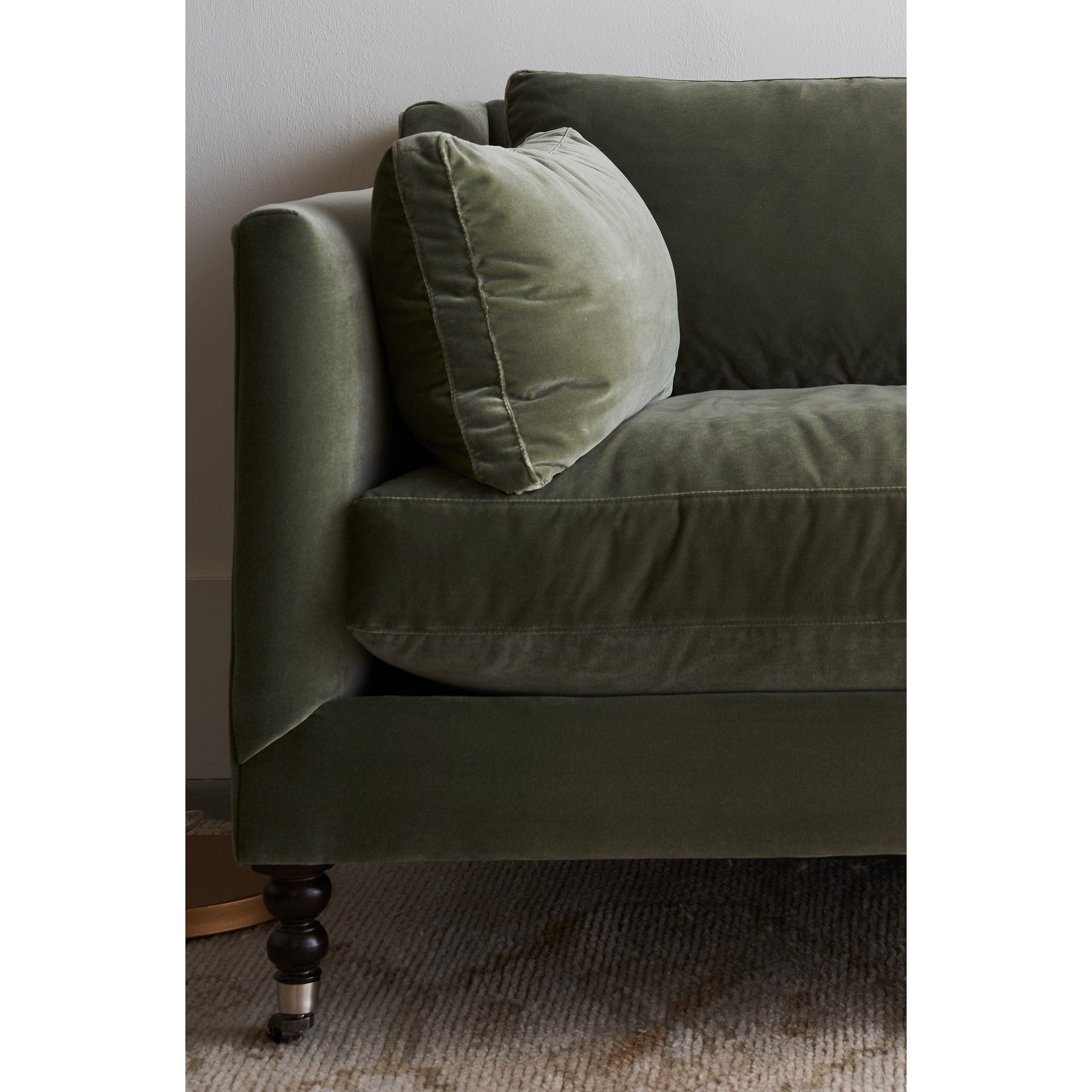 90" Quick Ship Madeline Sofa, Antiqued Moss Velvet