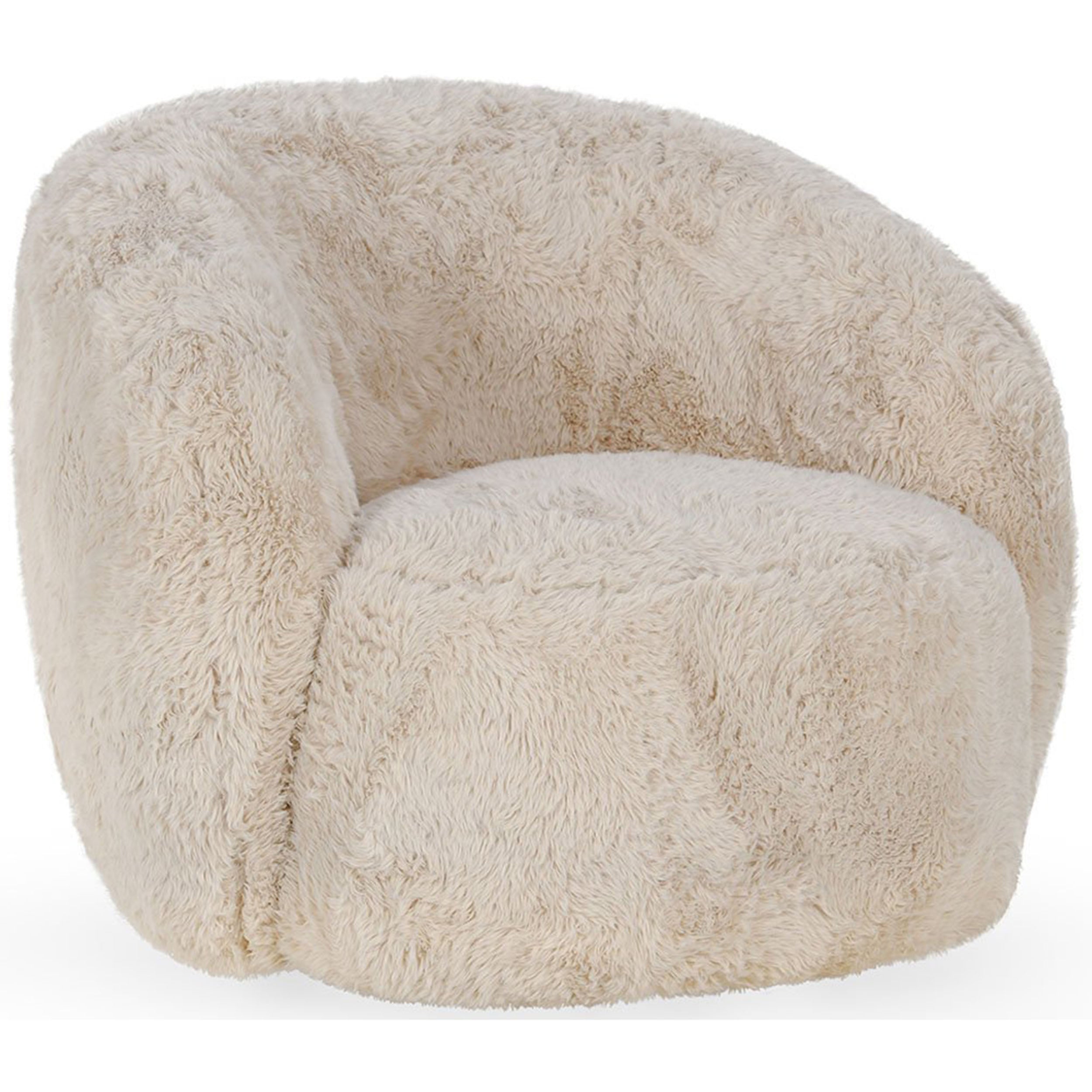 Adley Plush Swivel Chair, Sand