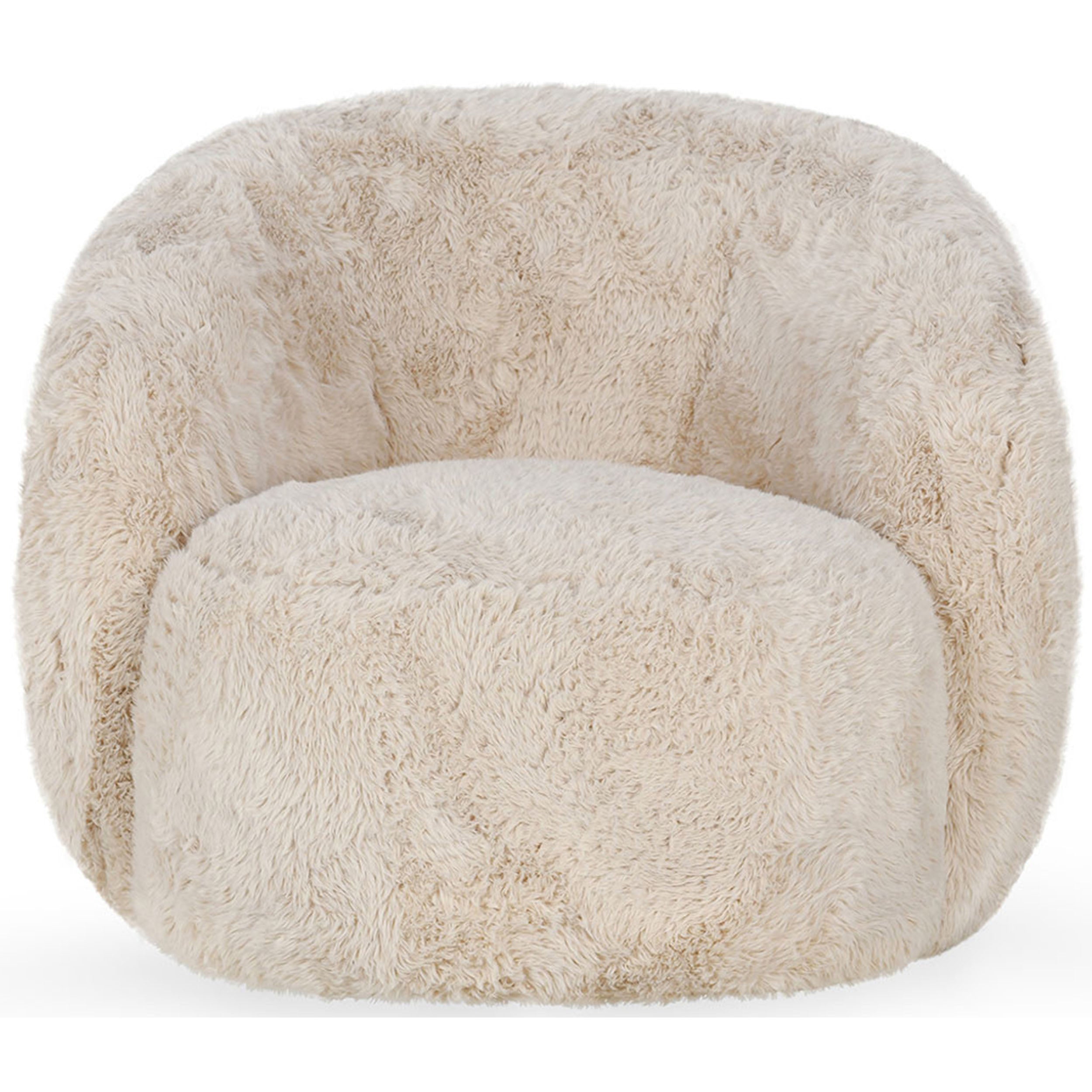 Adley Plush Swivel Chair, Sand