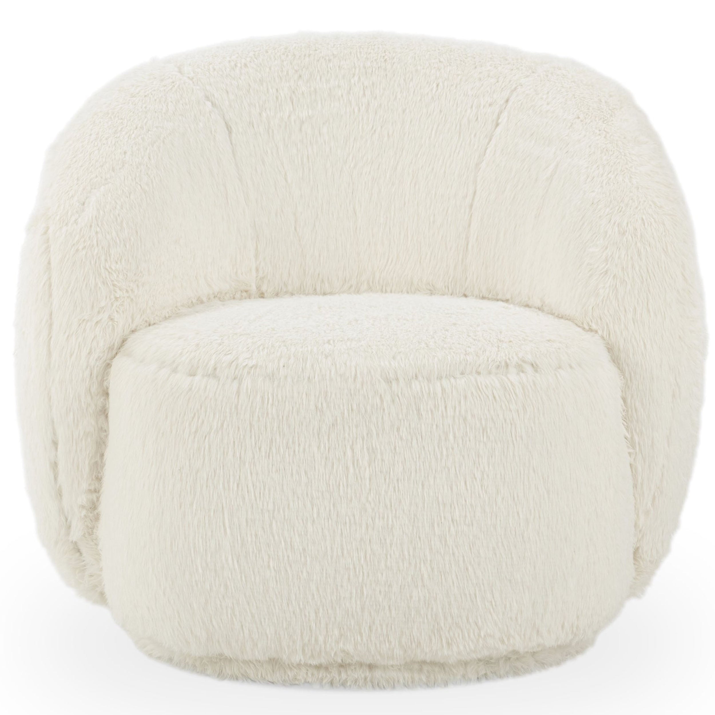 Adley Plush Swivel Chair, Vanilla