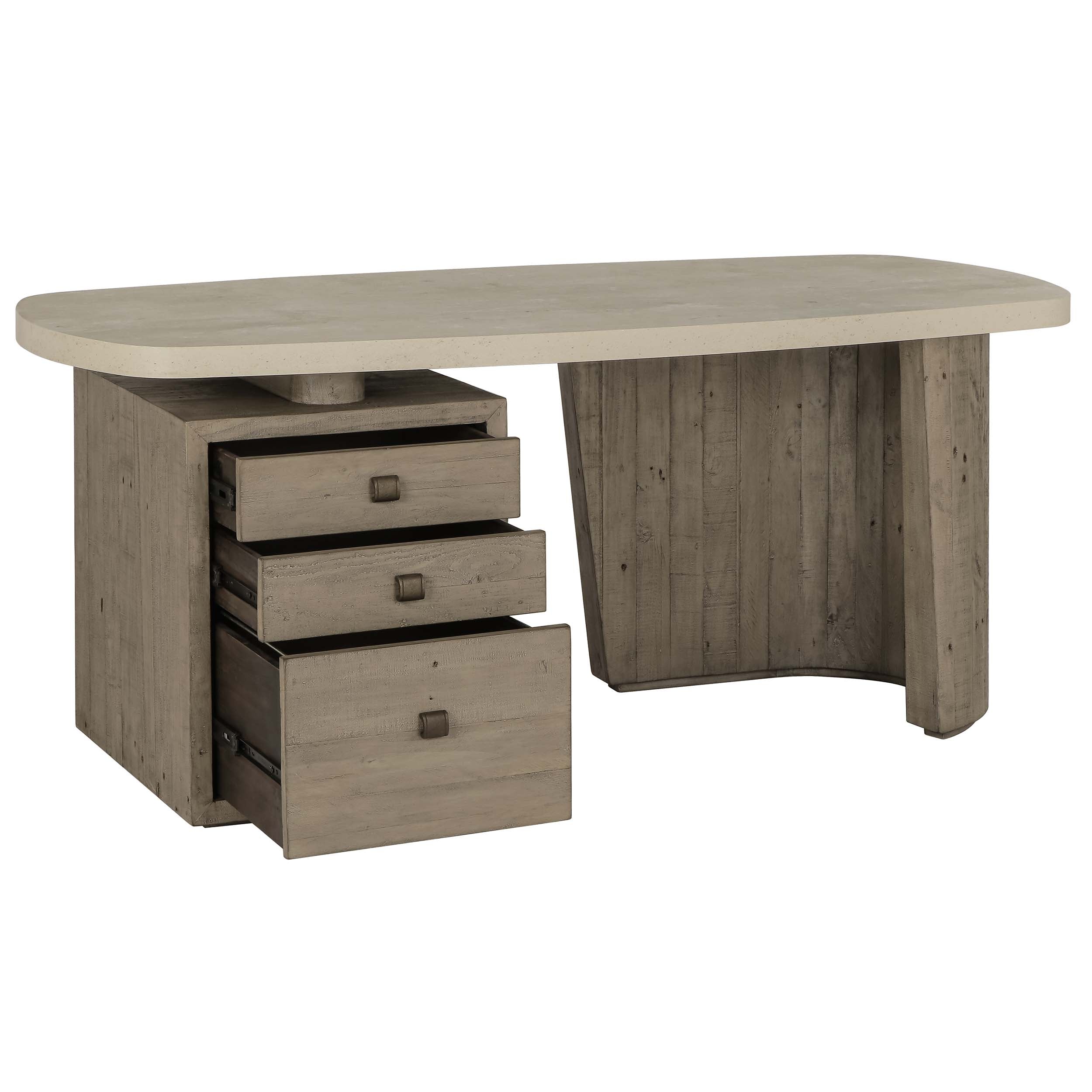 Angus Solid Wood Desk, Antique White