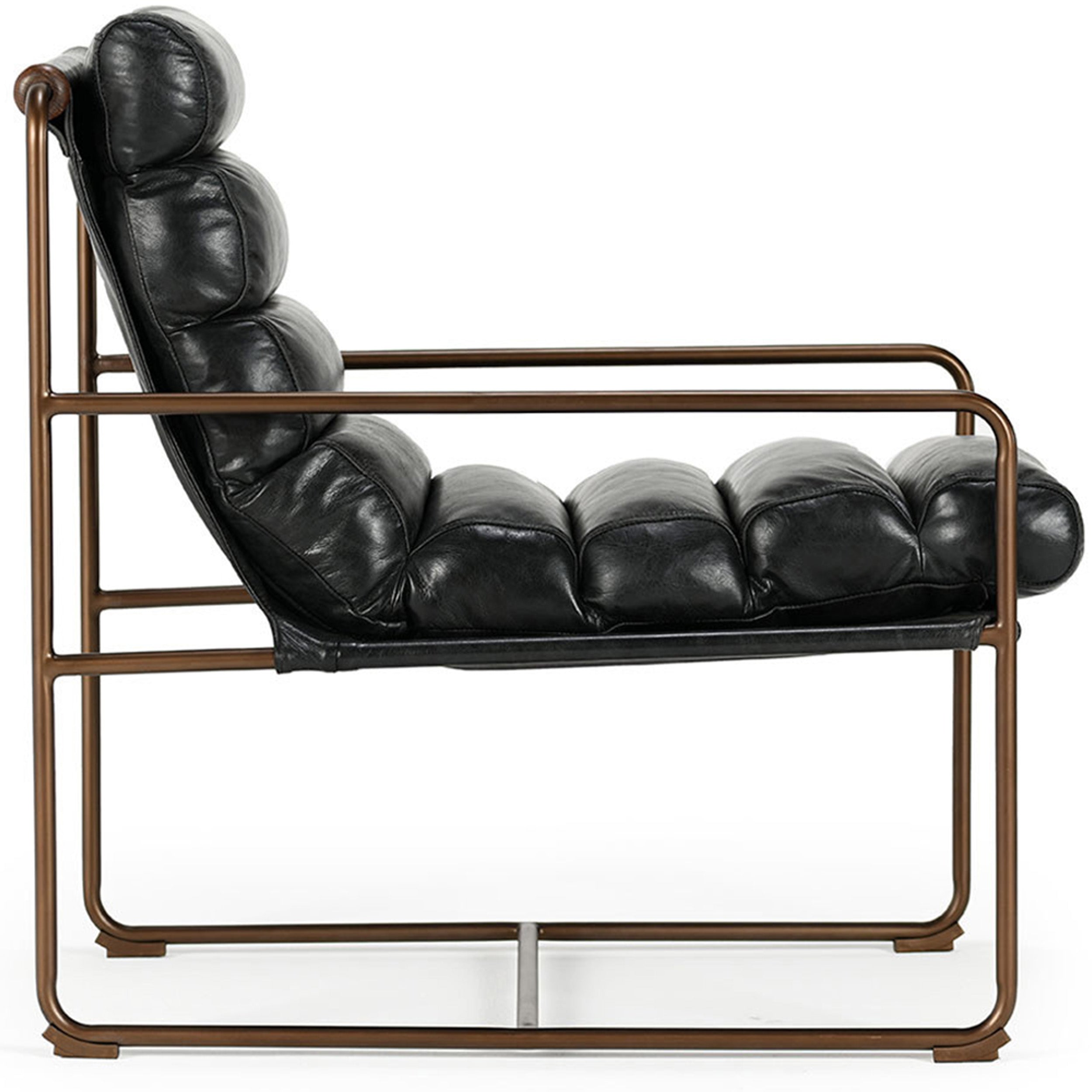 Argo Leather Accent Chair, Jet Black