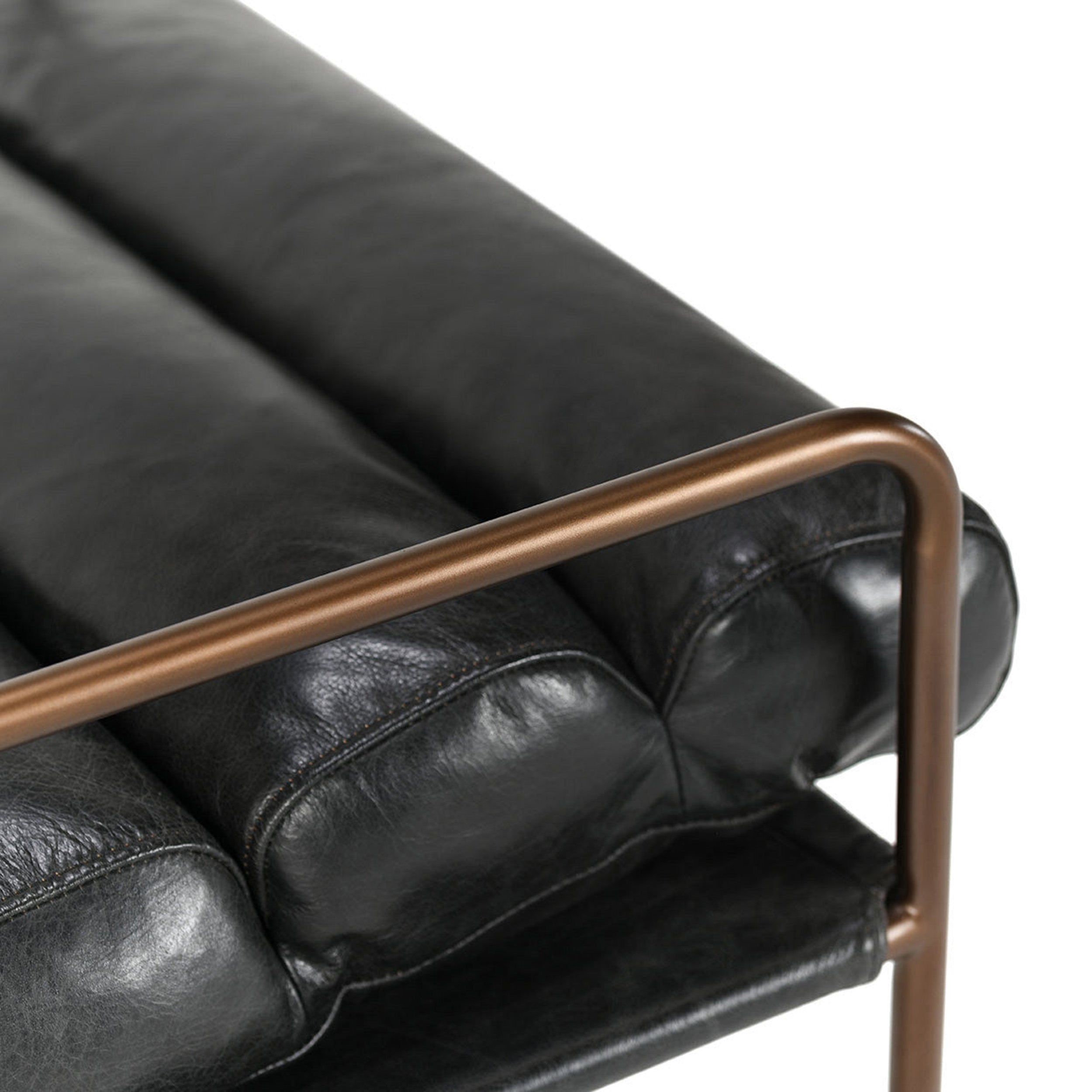Argo Leather Accent Chair, Jet Black