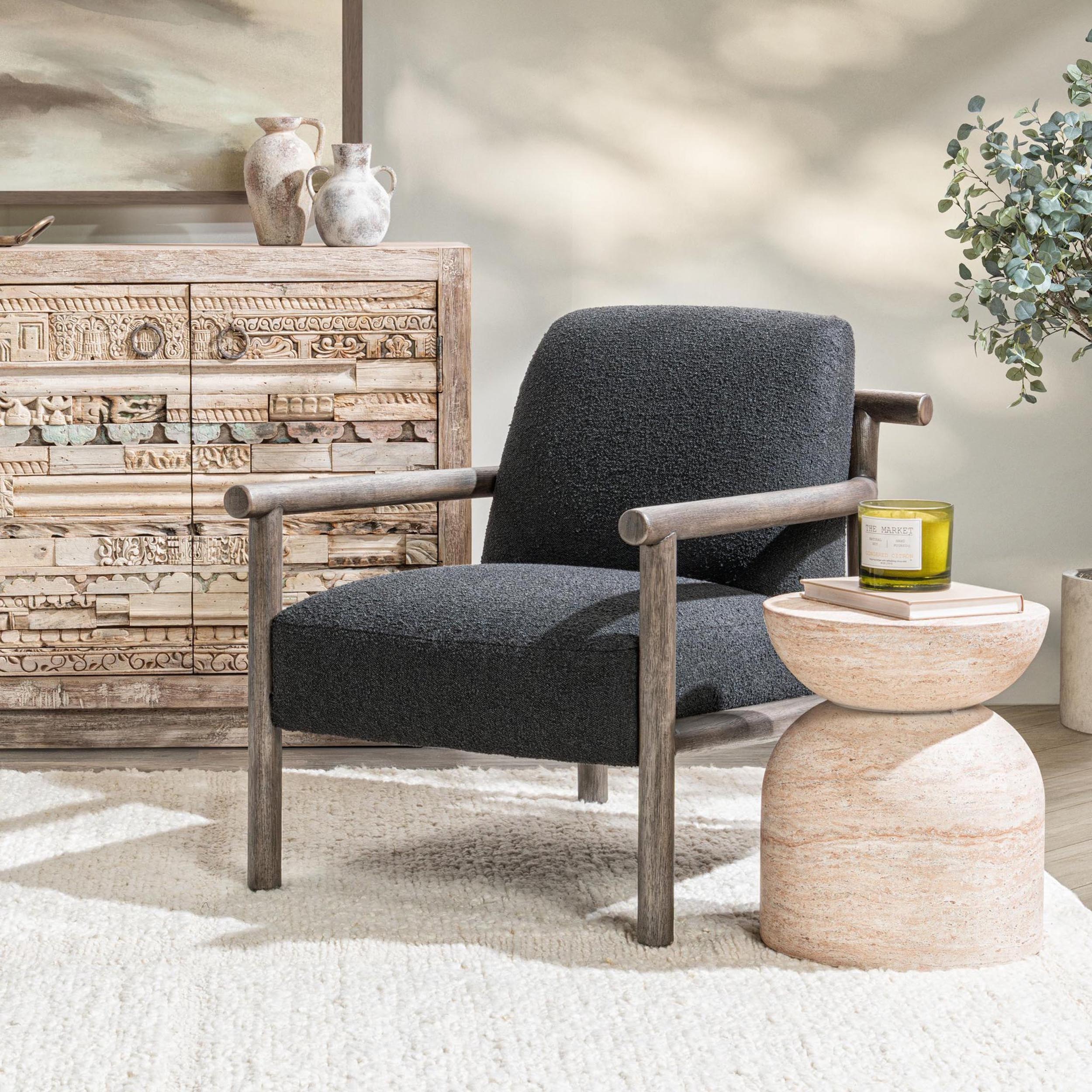Azoria Accent Chair, Charcoal