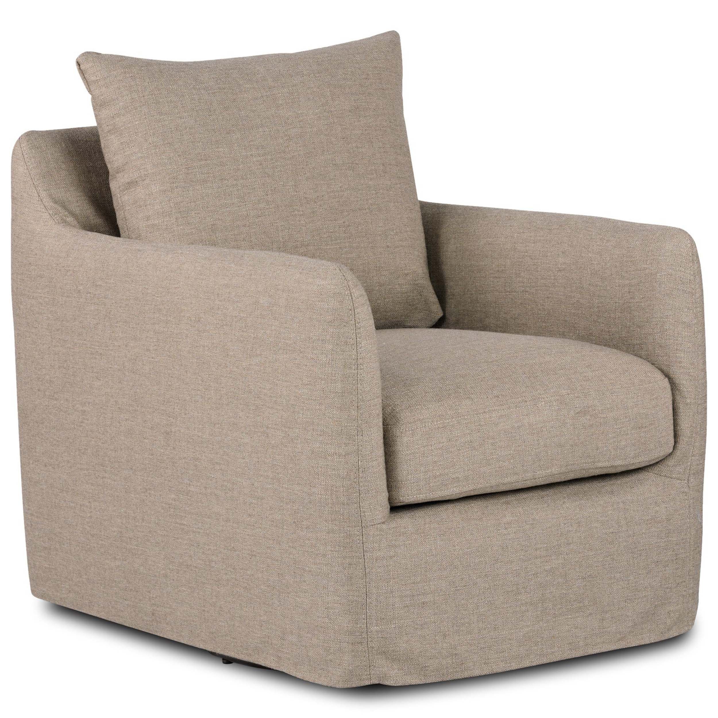 Banks Slipcover Swivel Chair, Alcala Taupe
