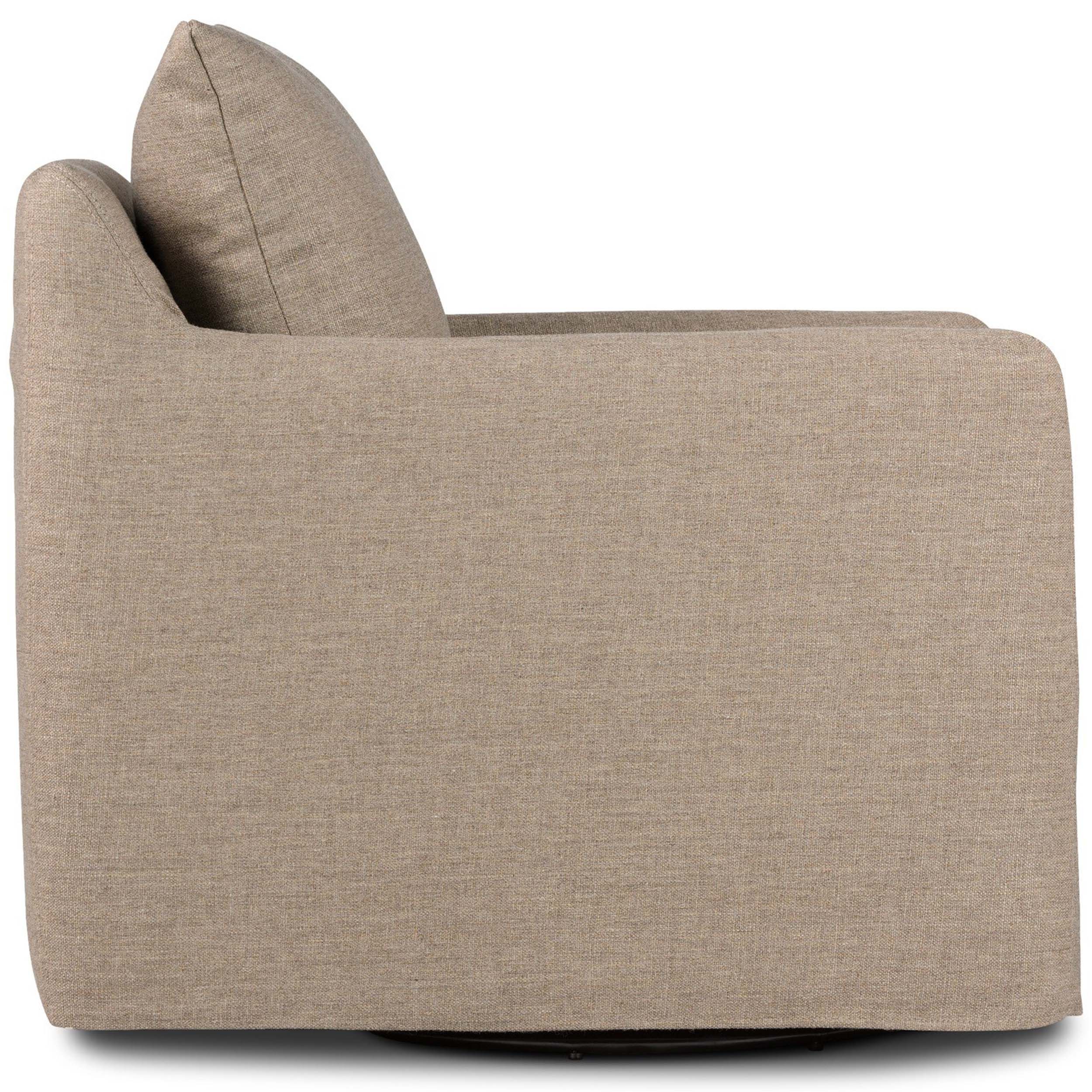 Banks Slipcover Swivel Chair, Alcala Taupe