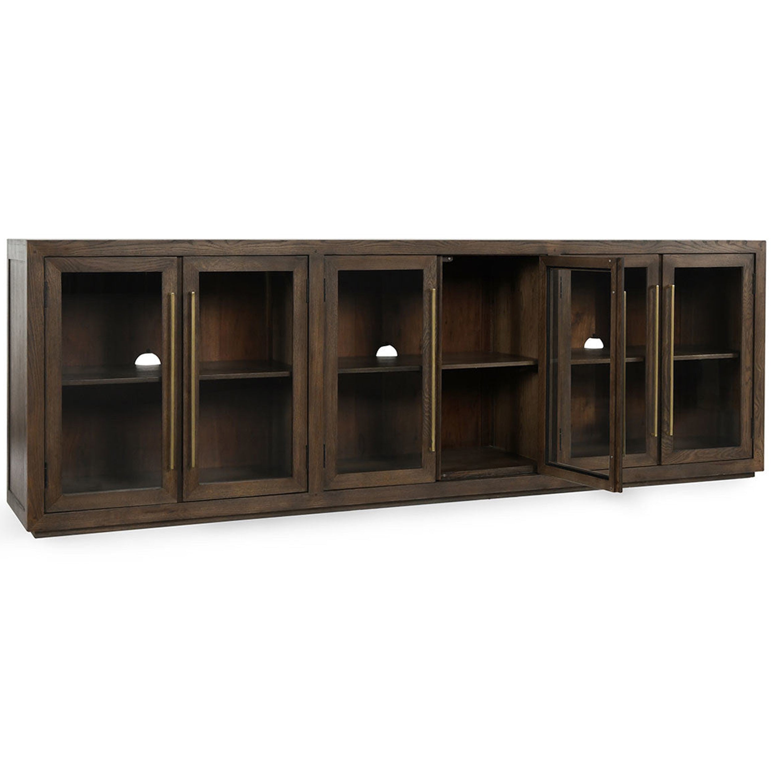 Bradley Solid Wood 6 Dr Cabinet, Landmark Brown