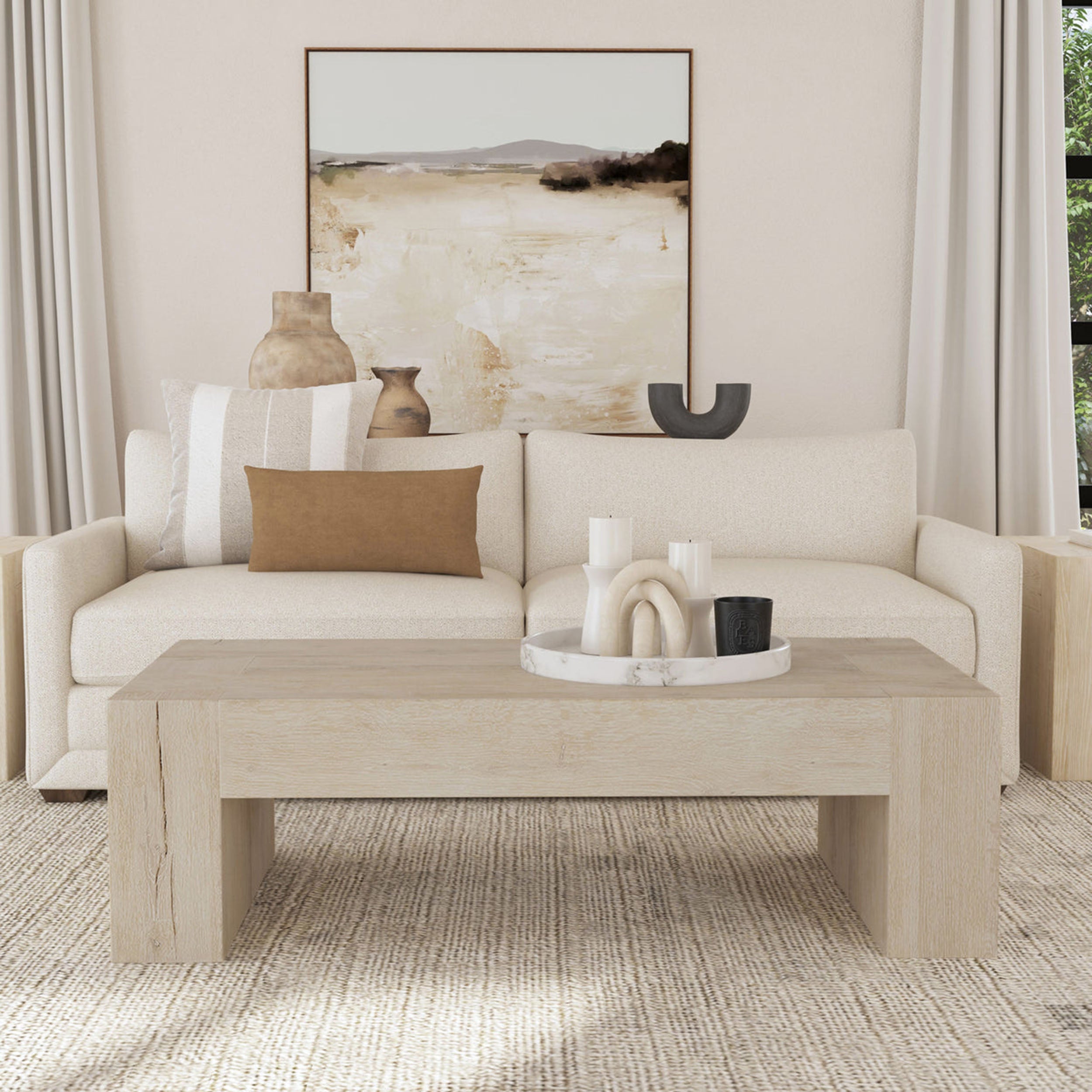 Bristol Coffee Table, Aged Cream
