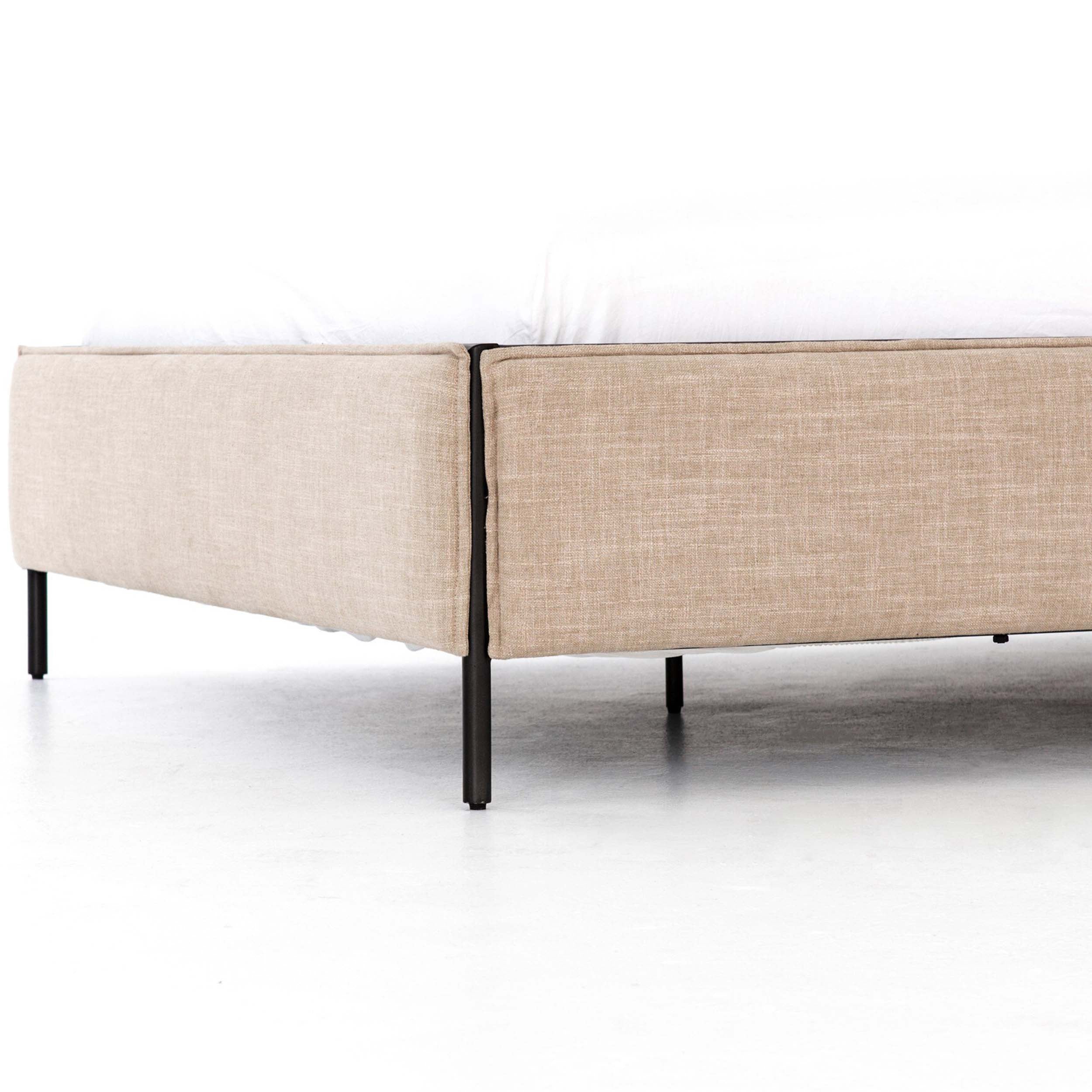Leigh Upholstered Bed, Palm Ecru