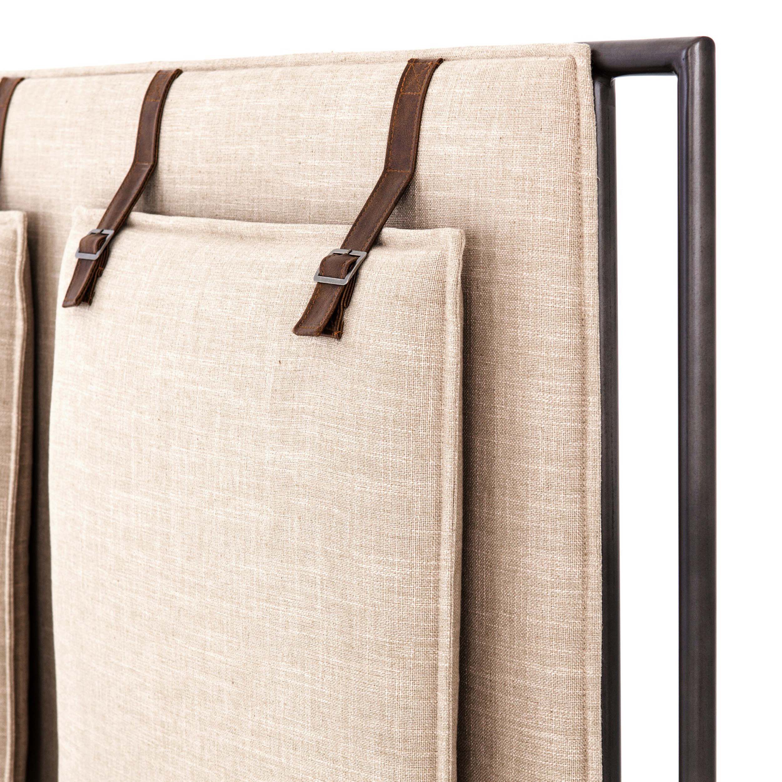 Leigh Upholstered Bed, Palm Ecru