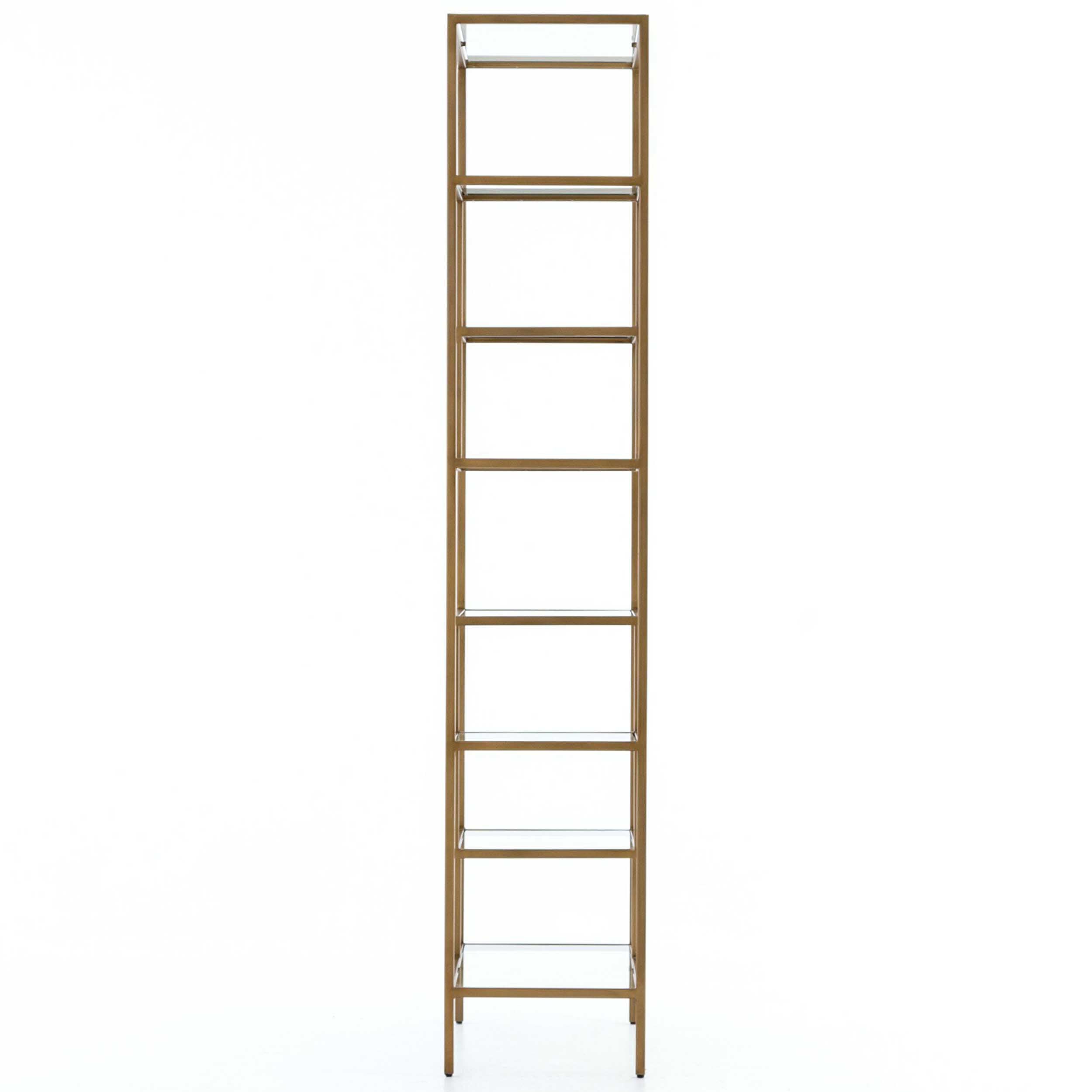 Helena Brass Bookcase, Antique Brass