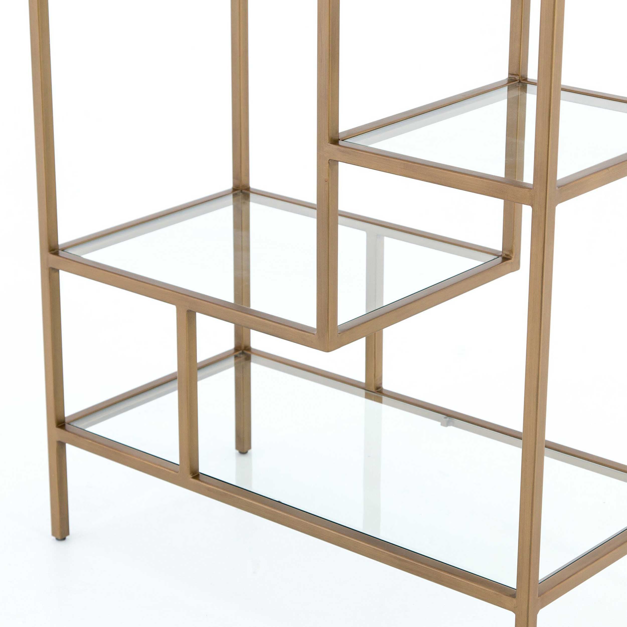 Helena Brass Bookcase, Antique Brass