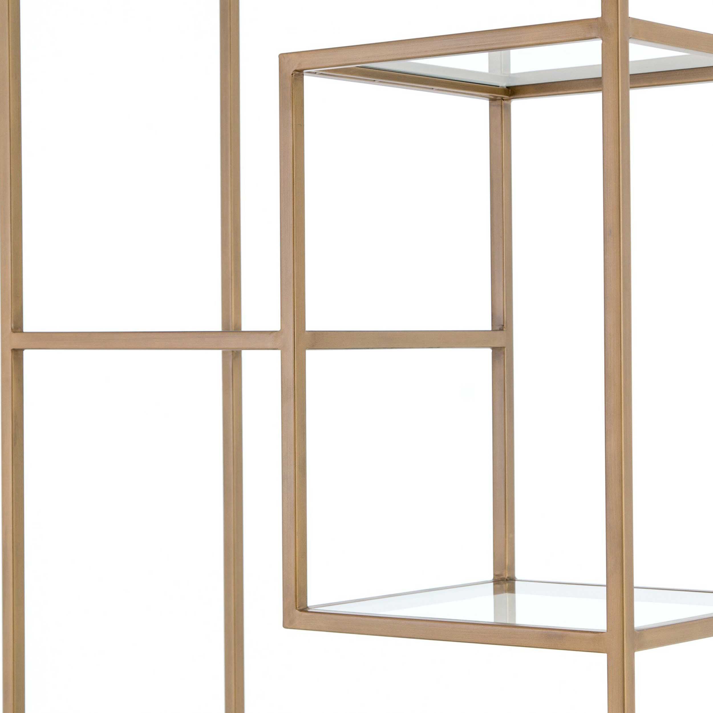 Helena Brass Bookcase, Antique Brass