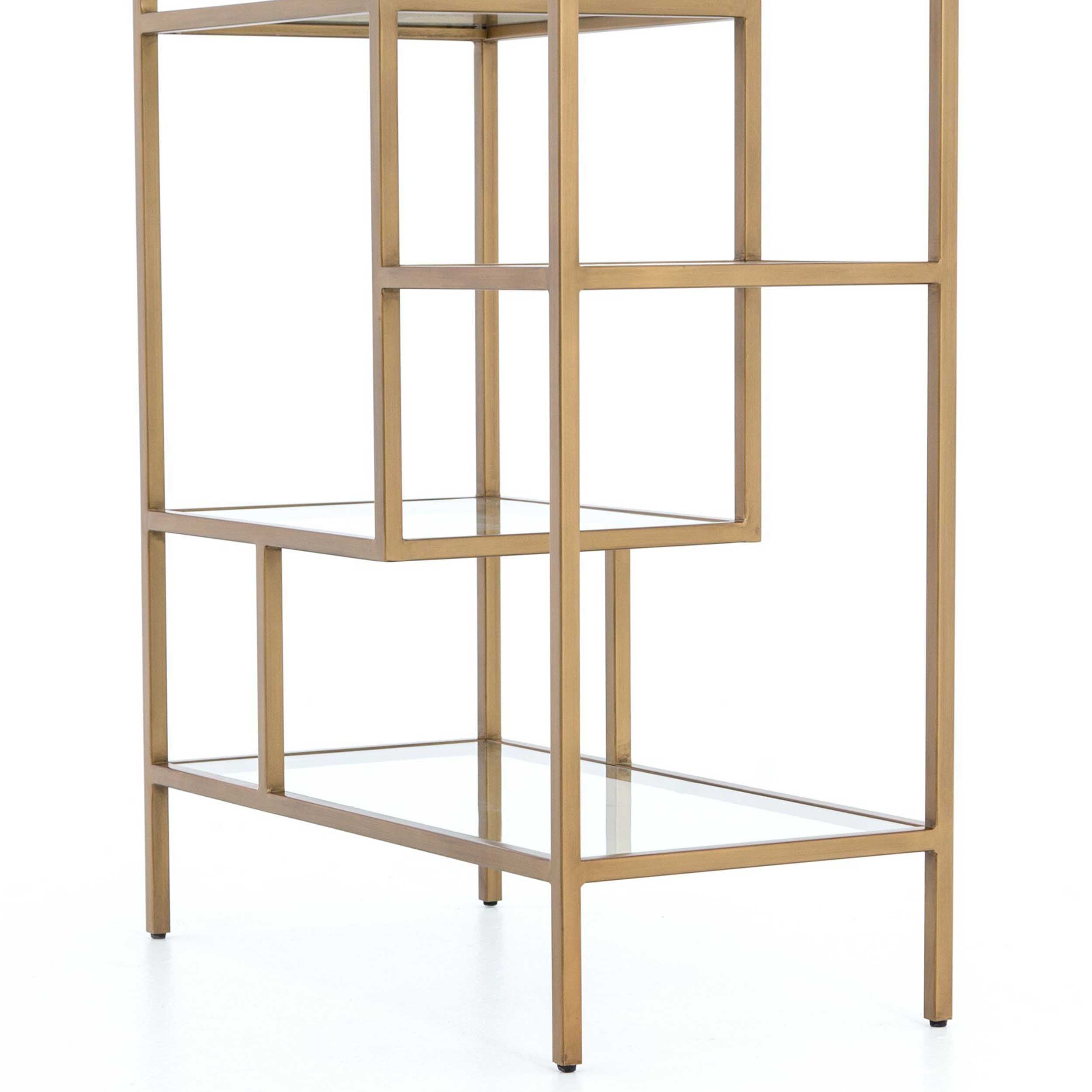 Helena Brass Bookcase, Antique Brass