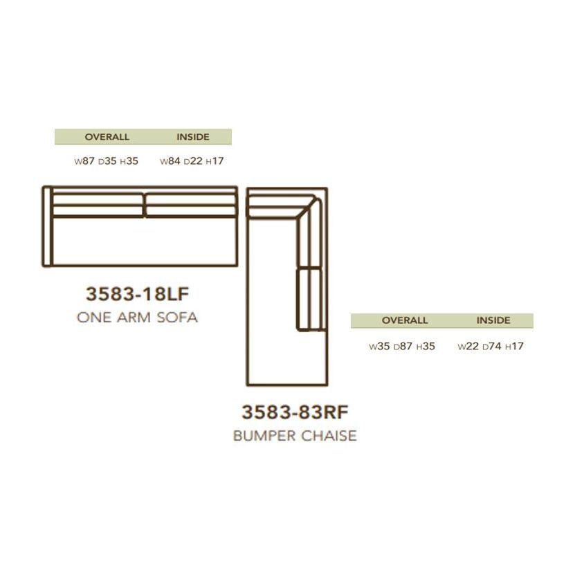 Lee Industries 3583 Sectional