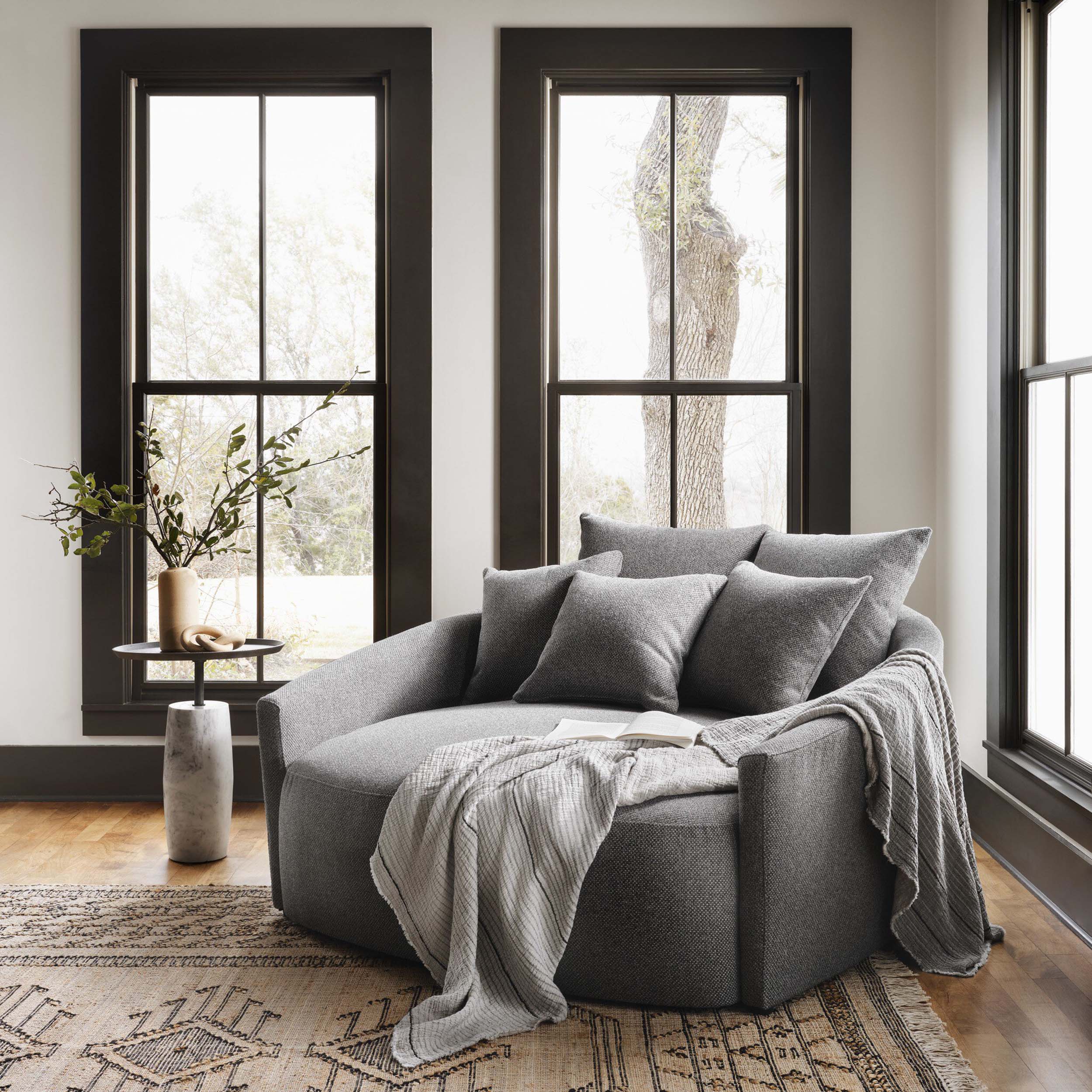 Chloe Media Lounger, Gibson Smoke