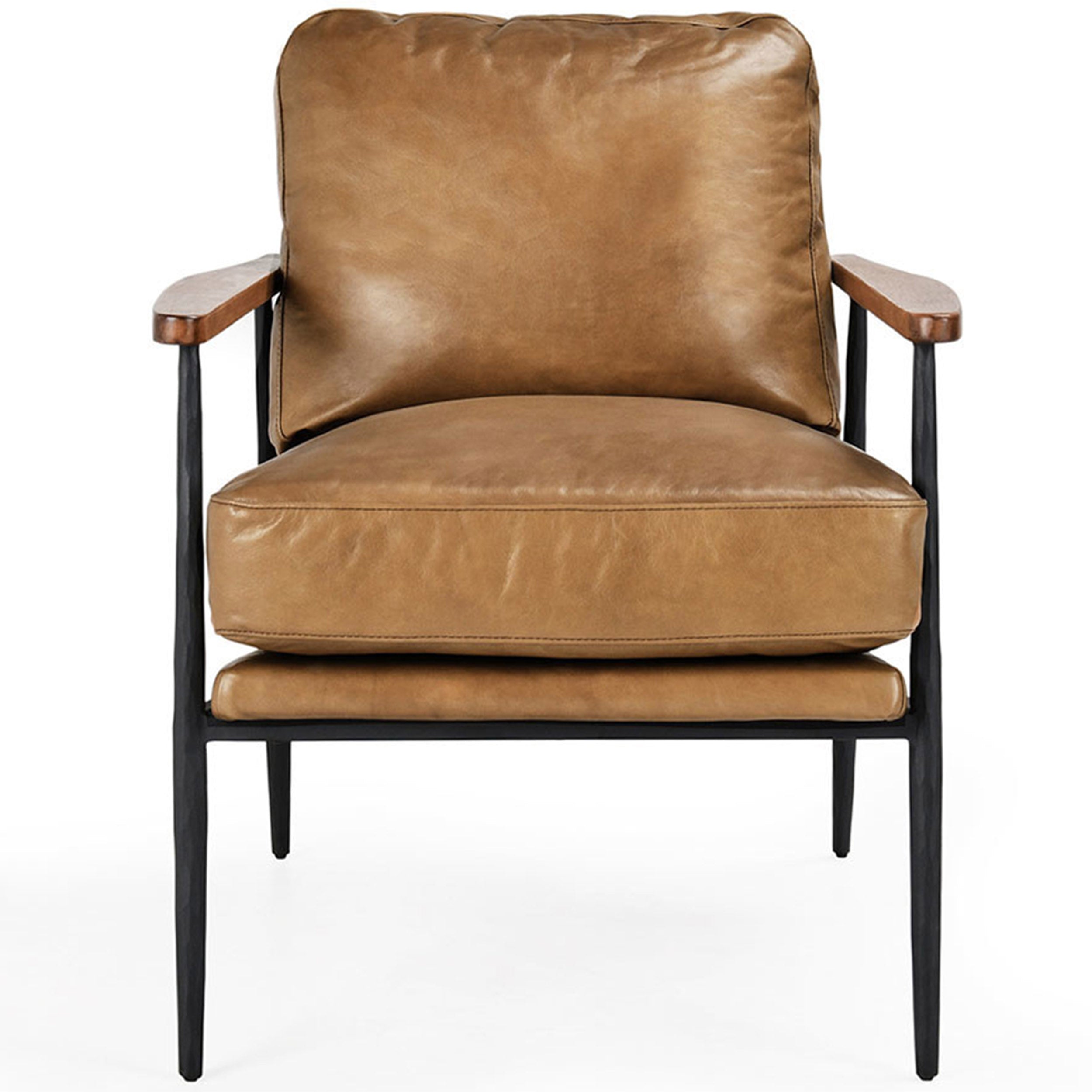 Christopher Leather Club Chair, Adobe Tan