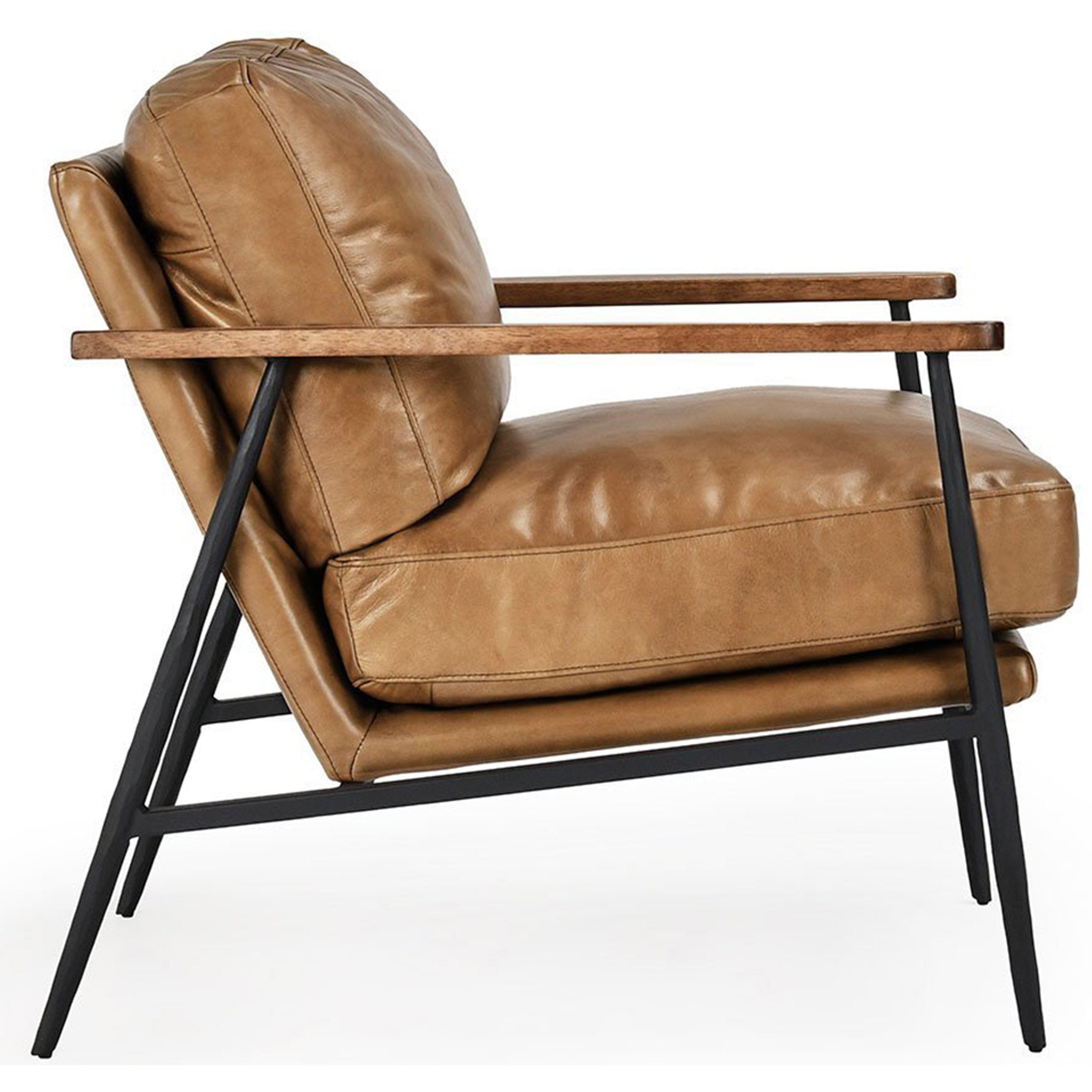 Christopher Leather Club Chair, Adobe Tan