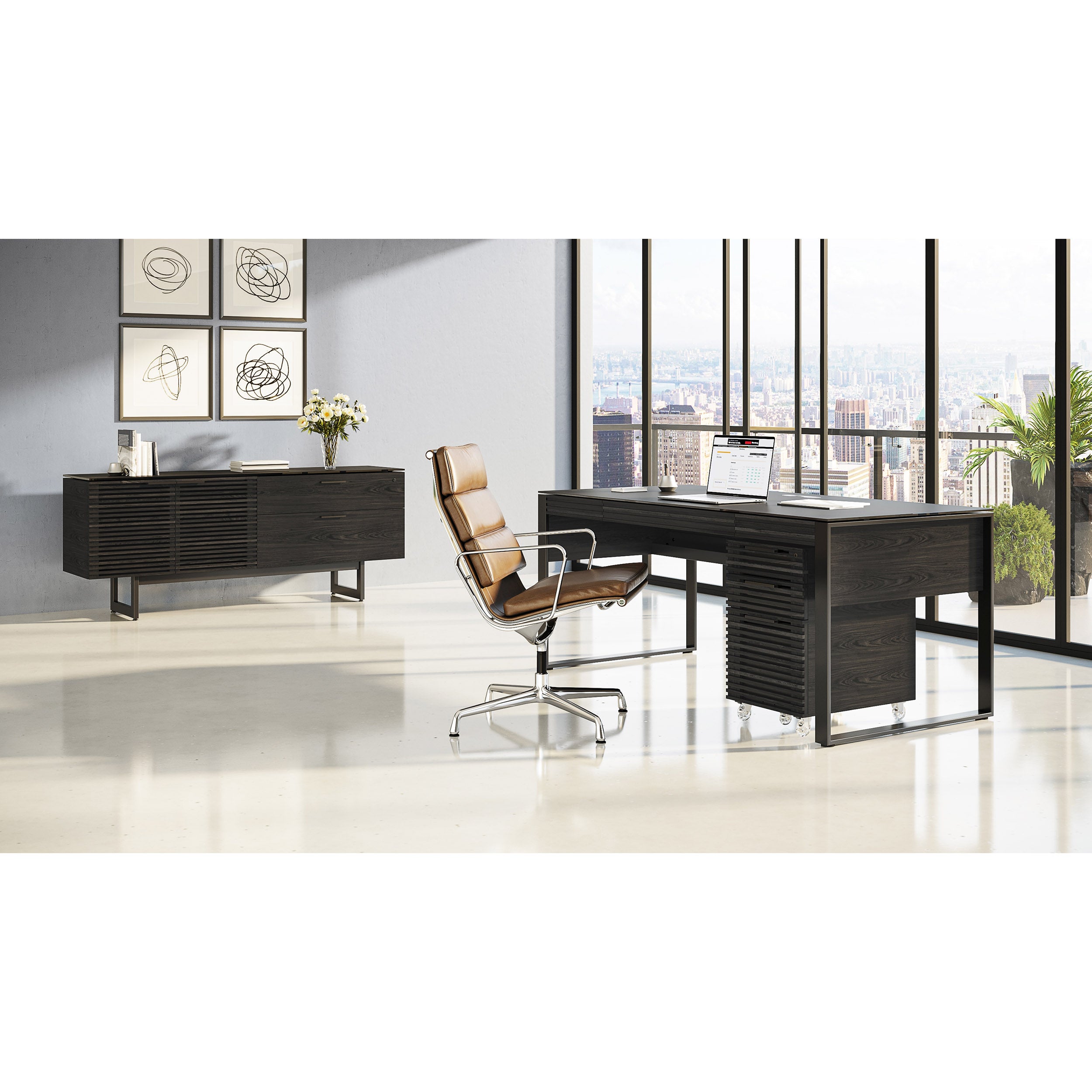Corridor Office 6521, Charcoal Stained Ash