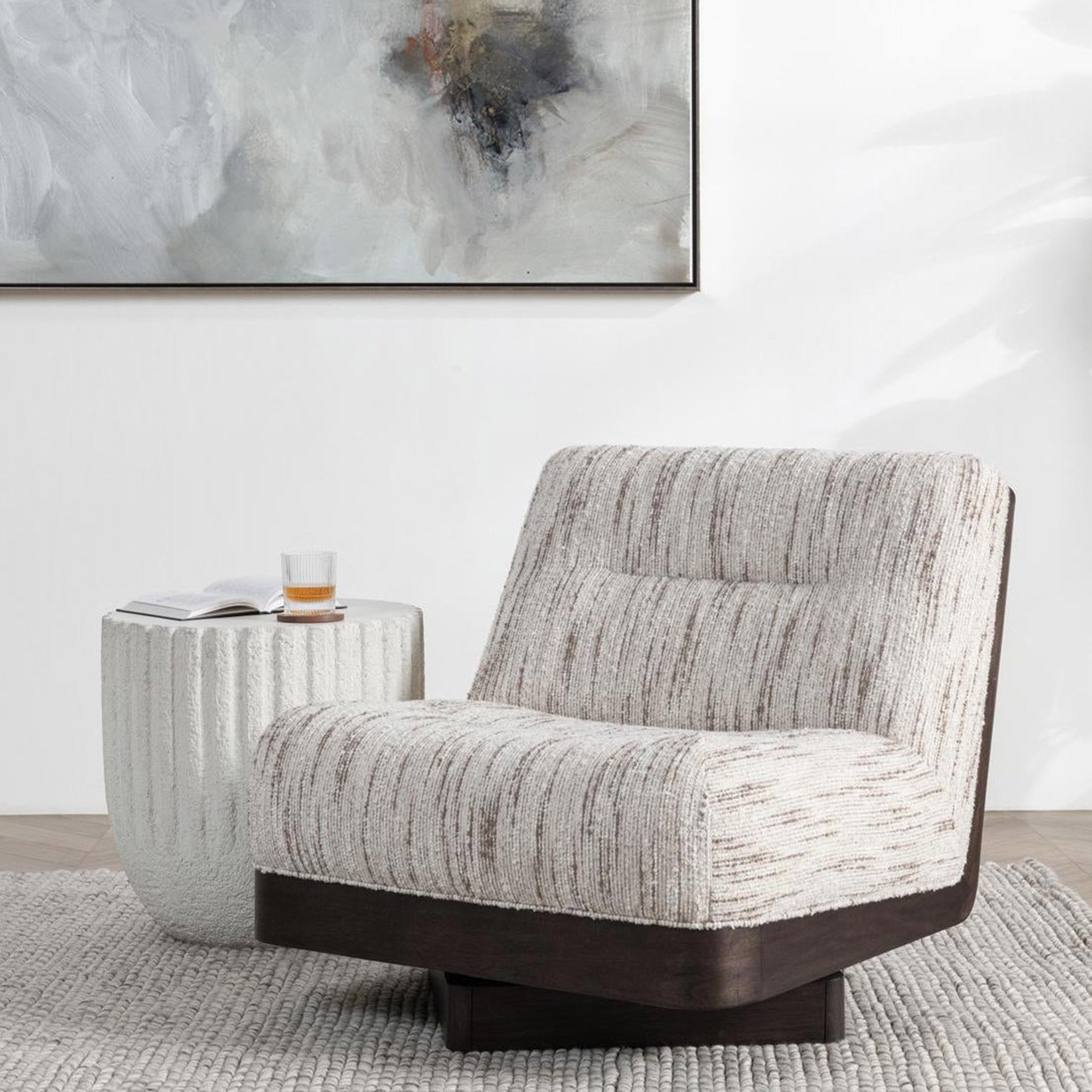 Crandall Swivel Chair, Cocoa Cream