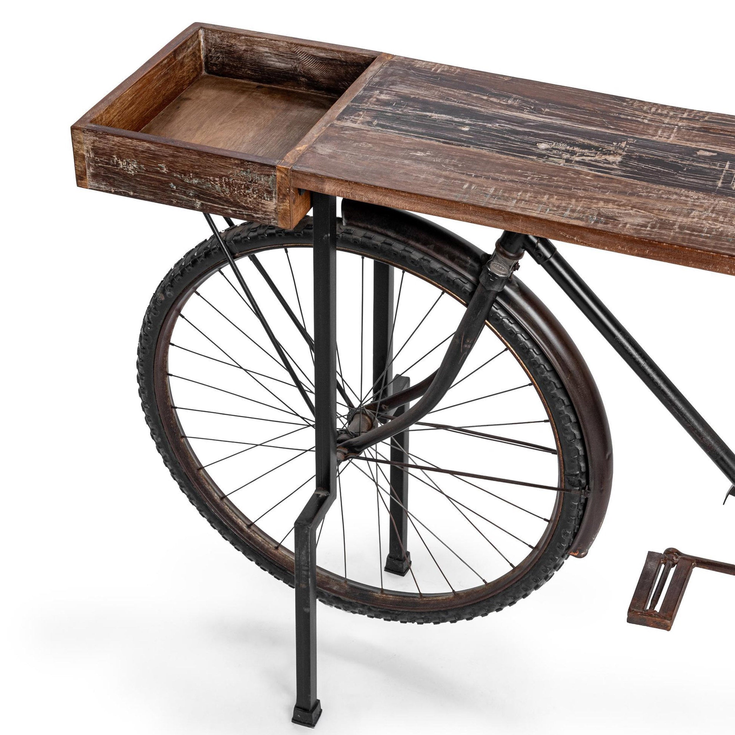 Cycle Reclaimed Wood Counter Table, Limewash Myst