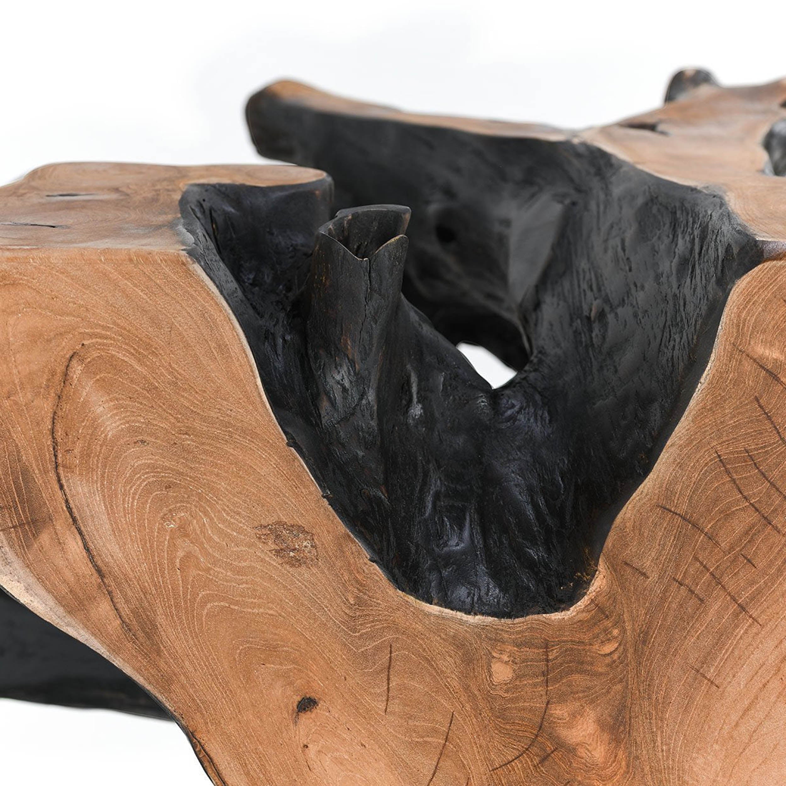 Cypress Square Teak Root Coffee Table, Black/Brown