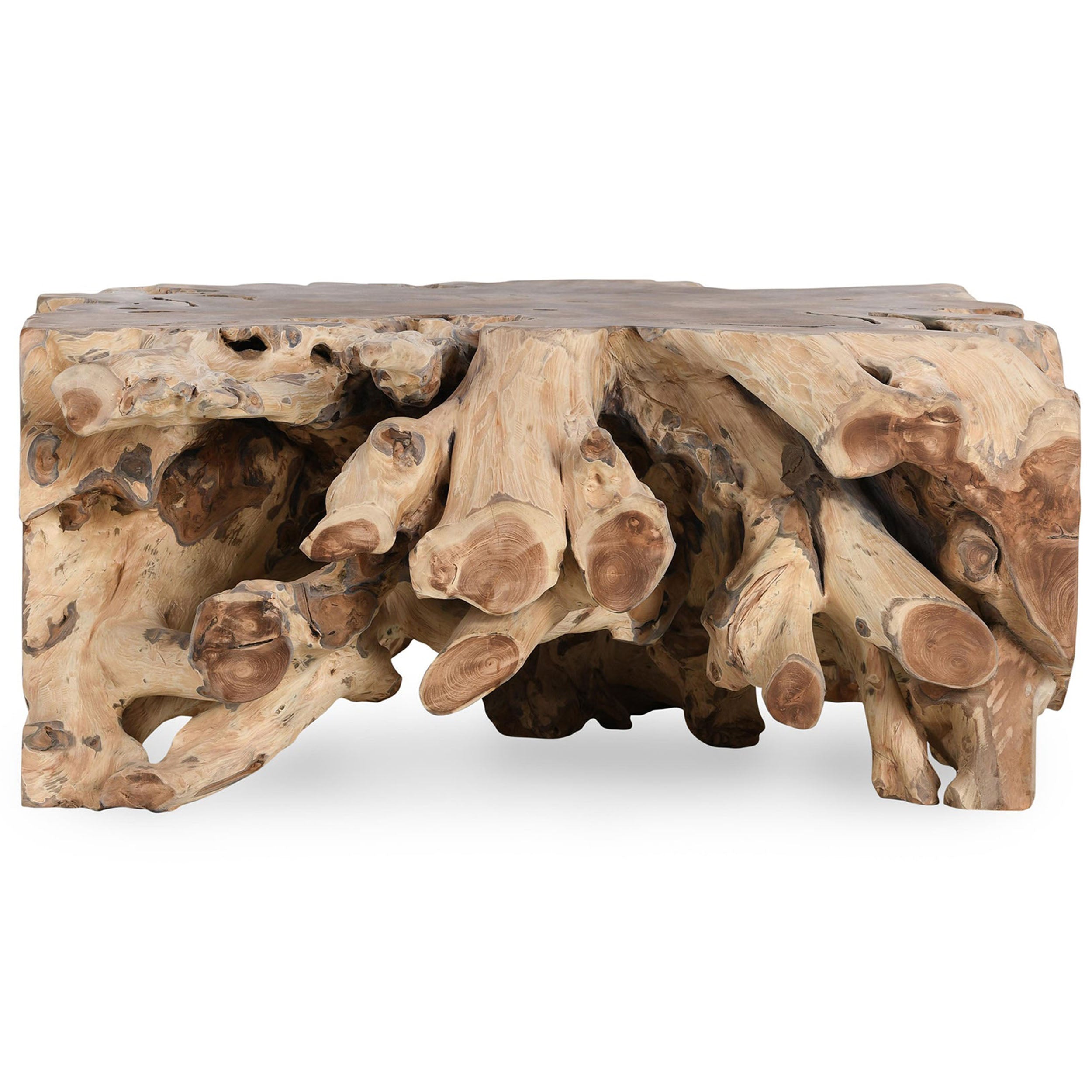 Cypress Square Teak Root Coffee Table, Natural