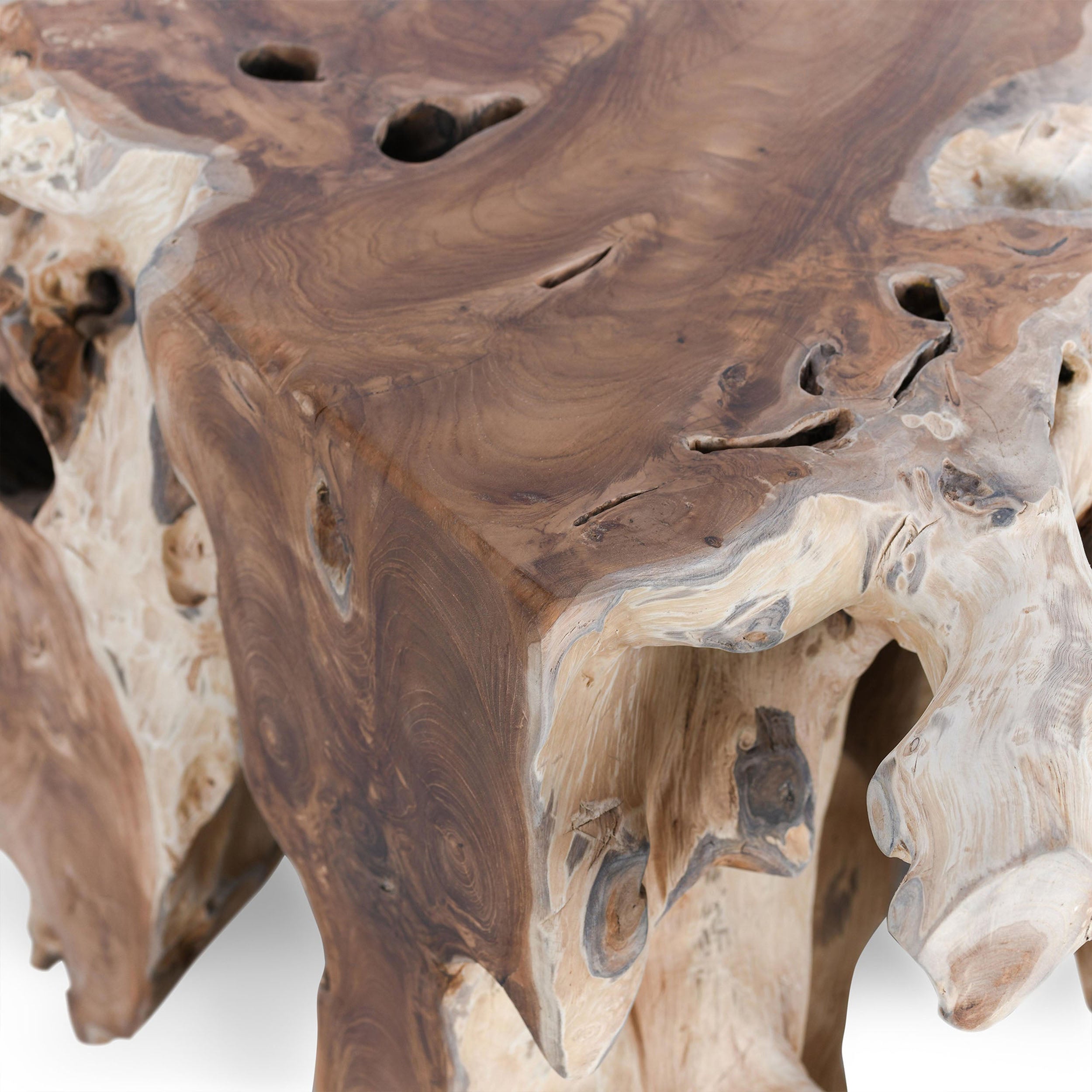 Cypress Square Teak Root Coffee Table, Natural